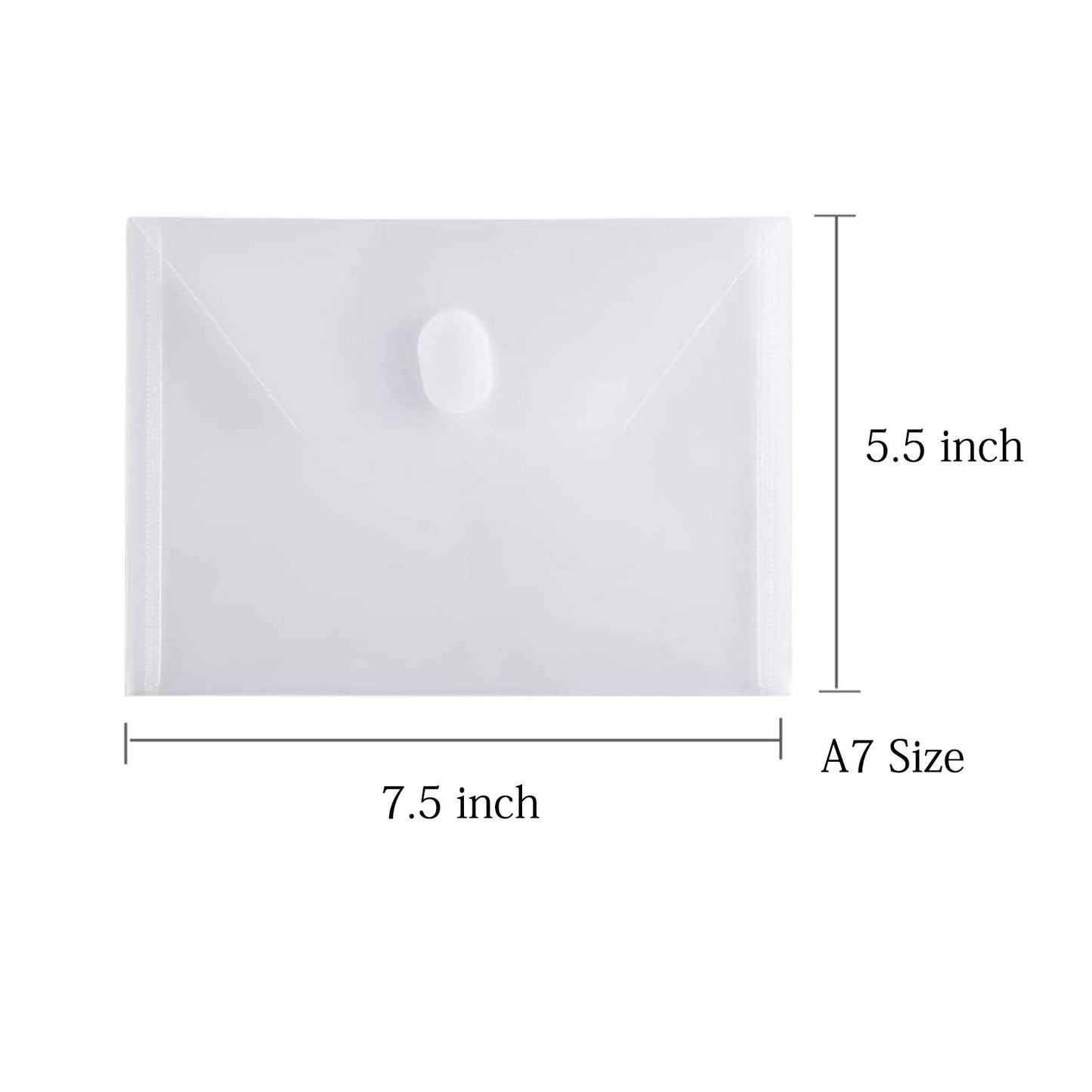 YESSART 5x7 Small Plastic Envelopes Hook Loop Closure Receipt Storage Holder 80 Pack (clear-80 Pack)
