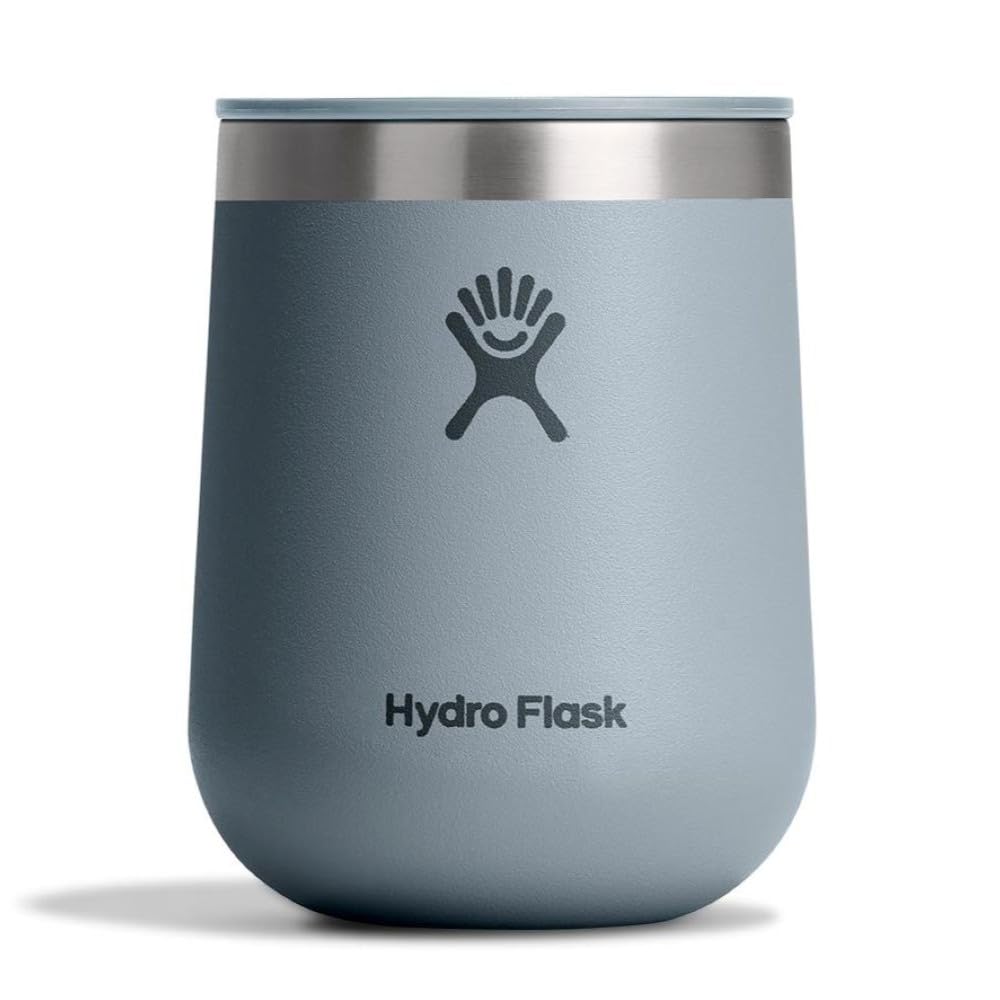 Hydro Flask 10 Oz Wine Glass - Ceramic Stemless Wine Tumbler - Unbreakable with Lid in Shale Gray