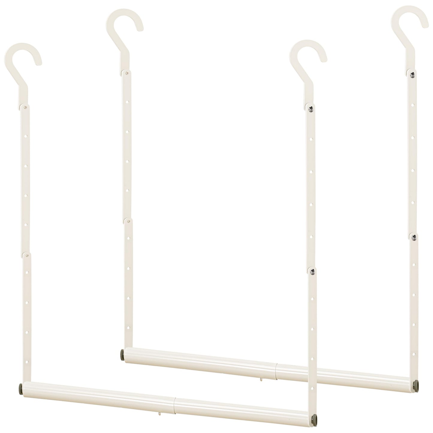 STORAGE MANIAC Adjustable Closet Rod Hanging Clothes Heavy Duty Closet Extender Hanging Rod Space-Saving Clothes Hanging Bar Double Closet Hanging Rod Hanging Closet Organizer Closet Bar,2 Pack White