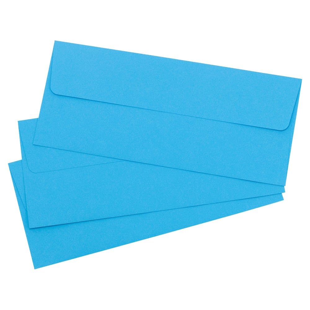 LUXPaper #10 Business Envelopes | Peel & Press | 4 1/8" x 9 1/2" | Bright Blue | 60lb. Text | 250 Qty
