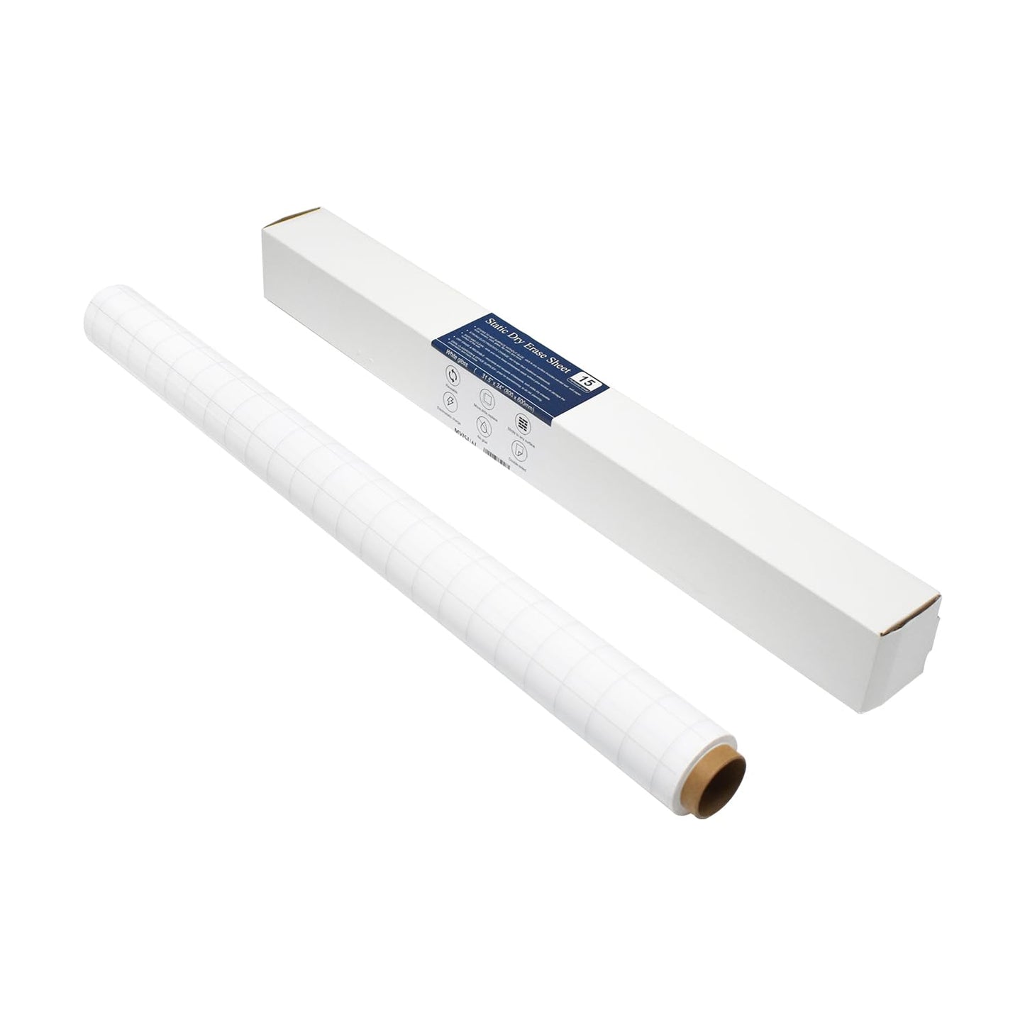 MVISUAL 15 Pack Static Dry Erase Sheets, White Board Wallpaper 31.5 x 24 Inch, Line Dry Erase Sticker for Wall