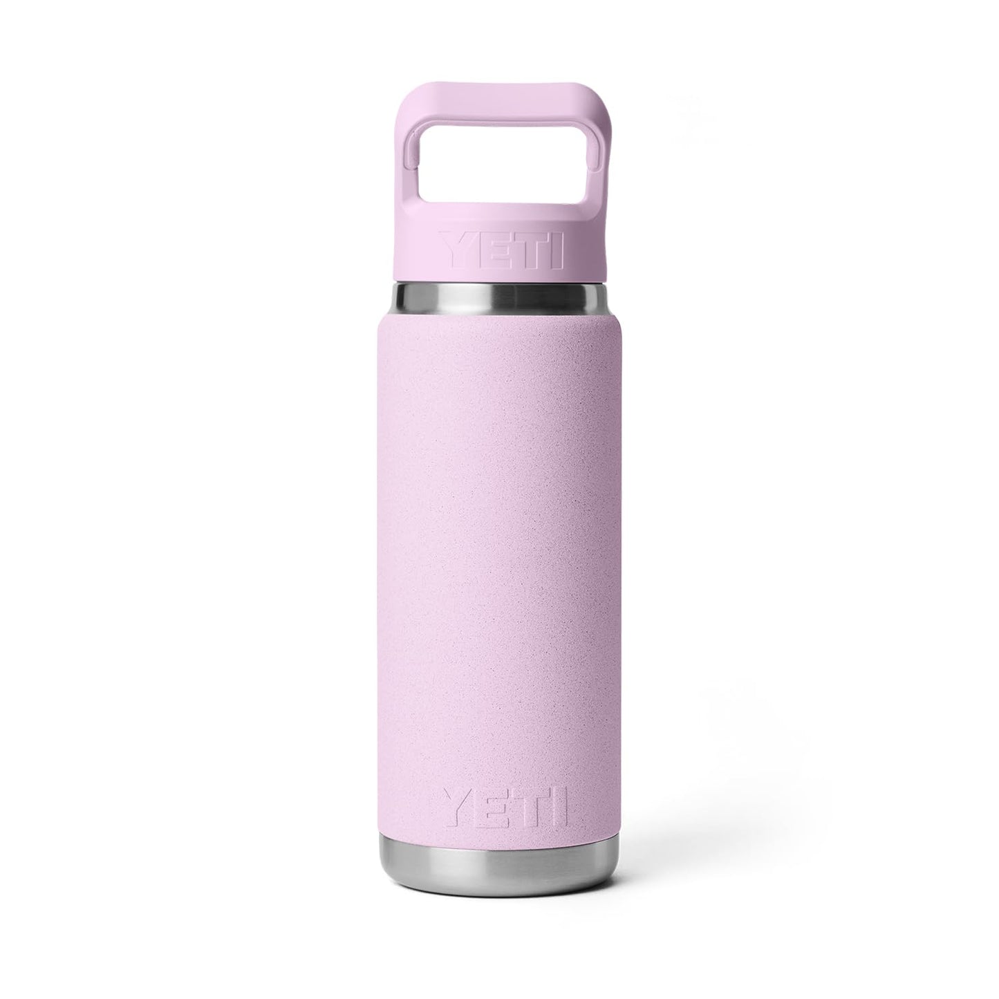 YETI Rambler 26 oz Bottle, Vacuum Insulated, Stainless Steel with Color Matching Straw Cap, Cherry Blossom