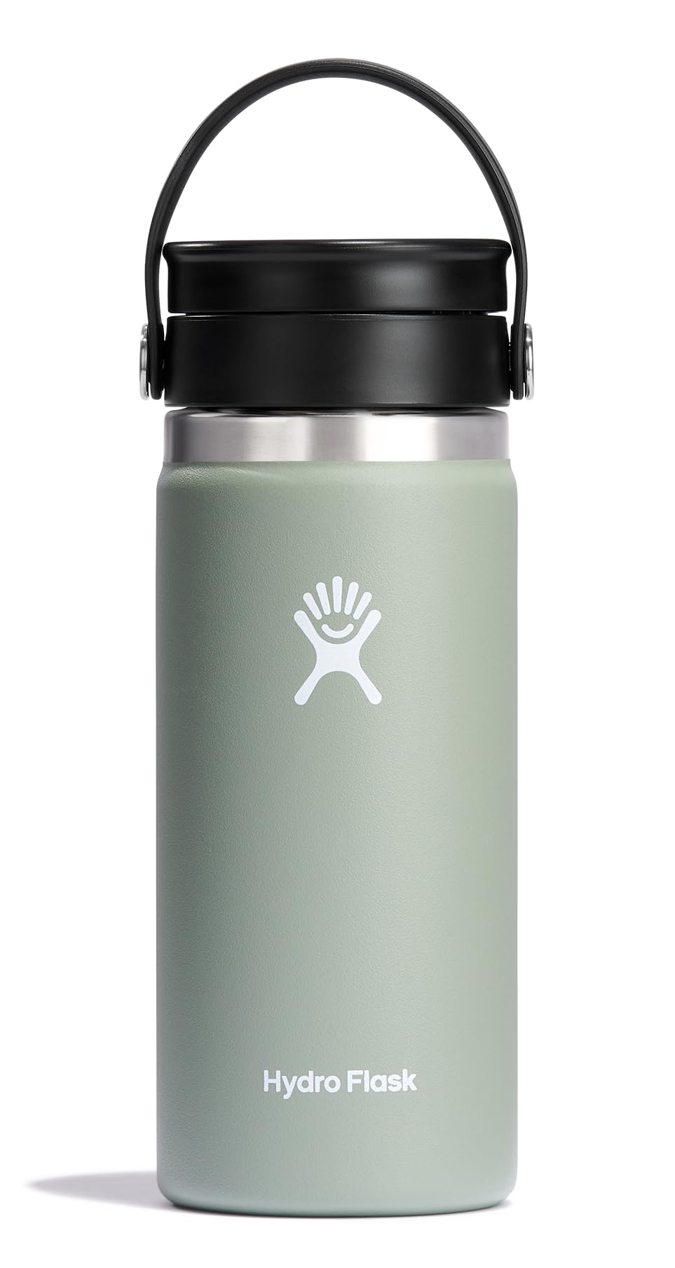 Hydro Flask Water Bottle - Insulated Stainless Steel - Wide Mouth Flex Sip Lid, Non Spill, Leakproof and Refillable in 16 Oz Agave