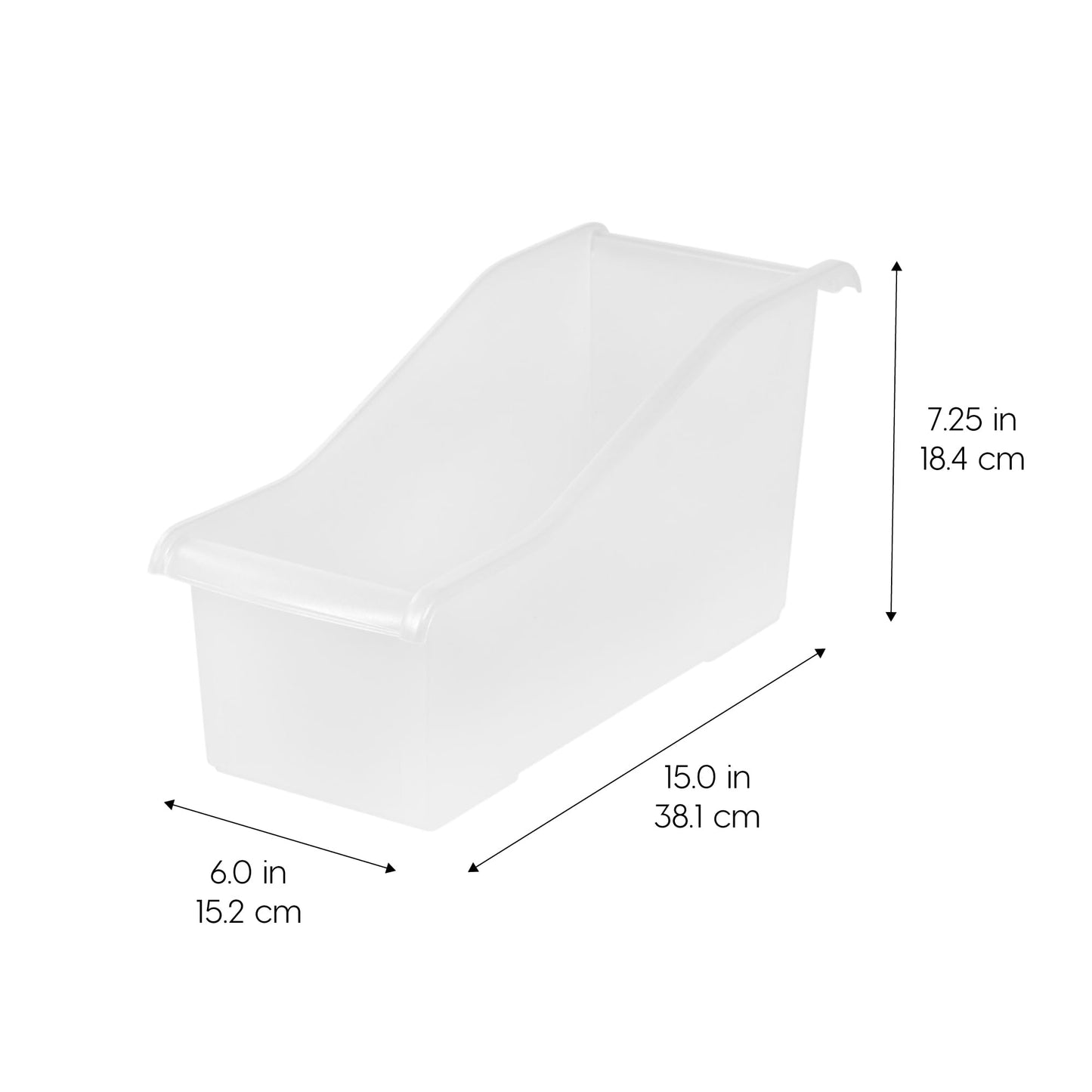 IRIS USA Plastic Book Bin Magazine Holder, 8-Pack, Vertical Standing Connecting Container Box for Office Dorm Study Homework Binder Notebook File Craft Stationery Supplies Organizer Caddy, Clear