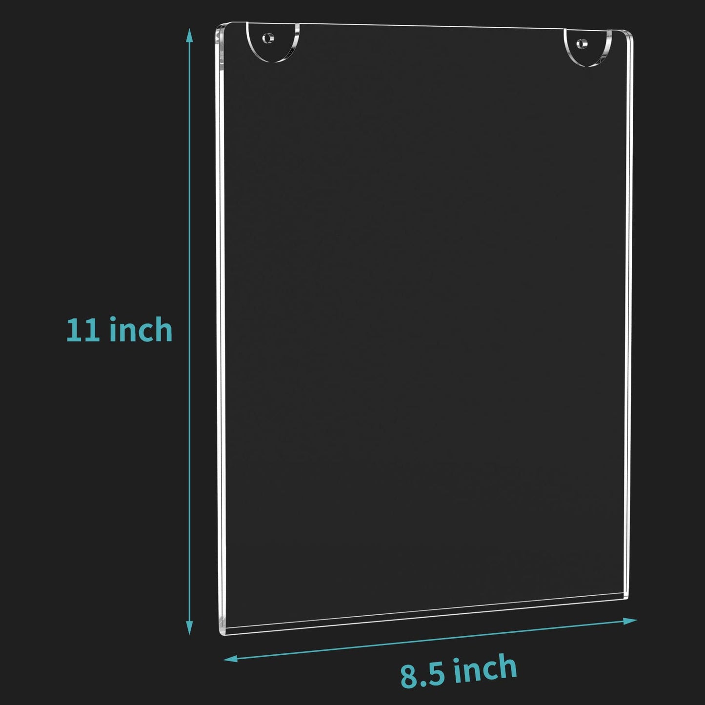 HIIMIEI 12 Pack Acrylic Wall Sign Holder 8.5x11 Vertical, Clear Plastic Picture Frames for Paper with Free 3M Tape and Screws, Door Sign Holder Perfect for Home, Office, Store, Restaurant