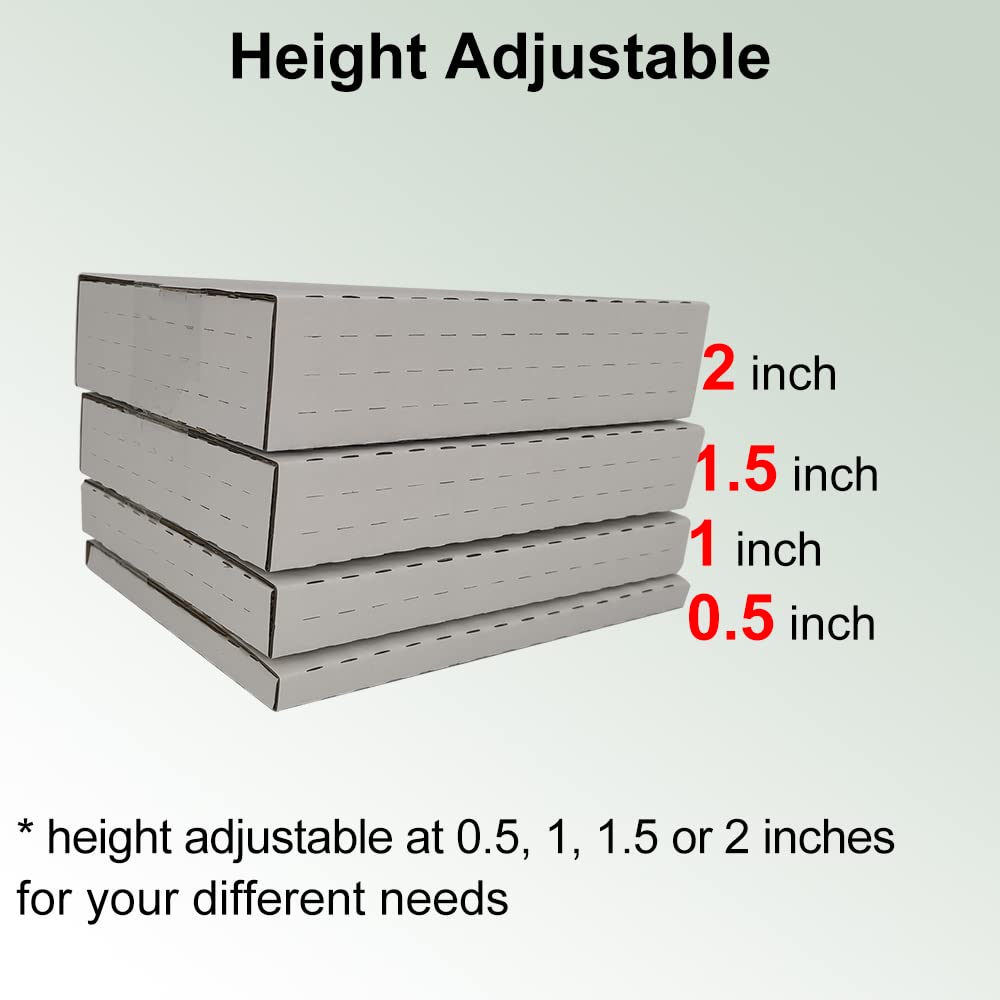 Rnisda 50 Pack 12.125x9.125x2'' Easy-Fold Corrugated Mailers, Height adjustable Small Shipping boxes for Packaging Mailing books, white (W1292E50)