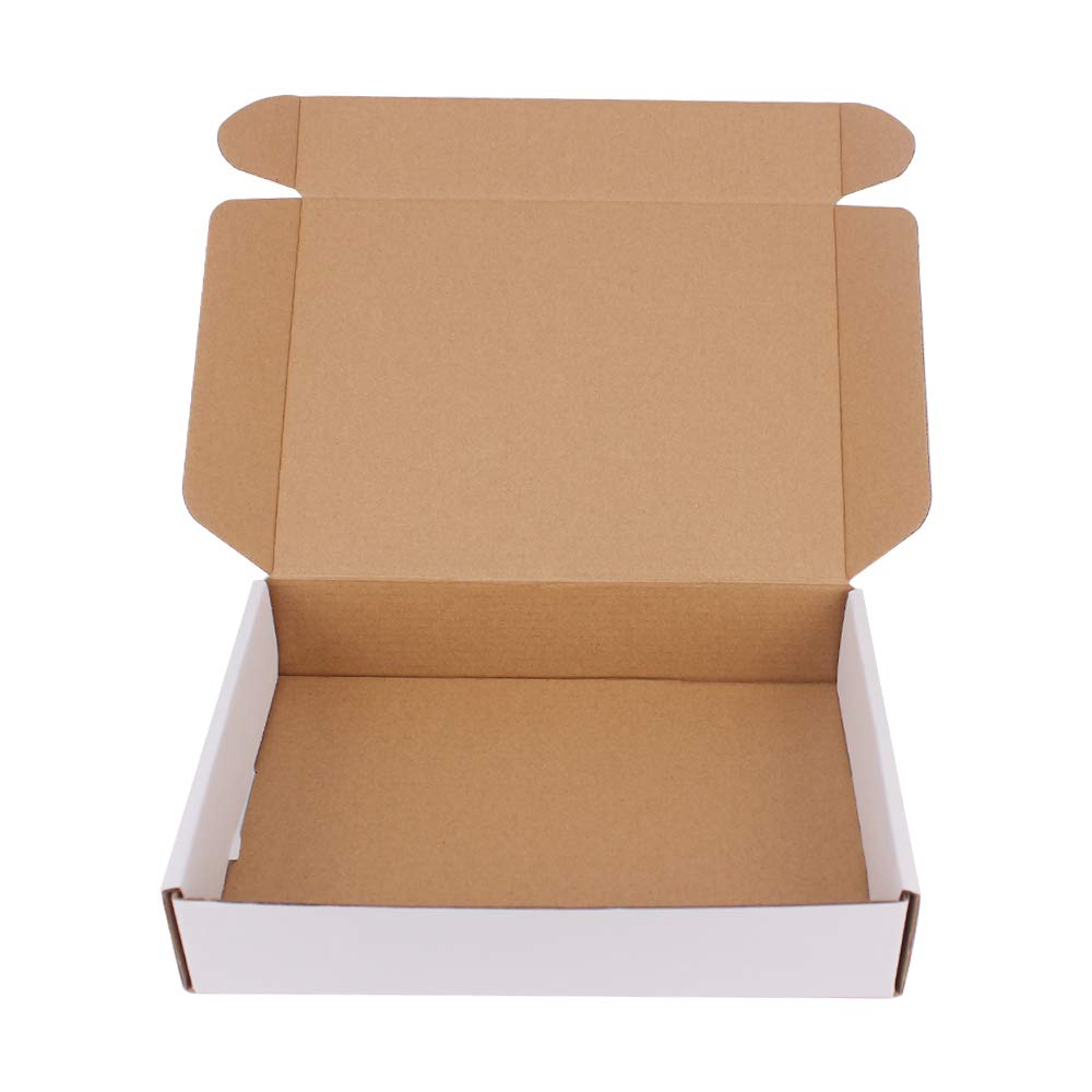 zmybcpack 35 Pack 9x6.5x1.75 inch Corrugated Box Mailers- White Cardboard Shipping Box Corrugated Box Mailer Shipping Box For Mailer, Moving and Craft