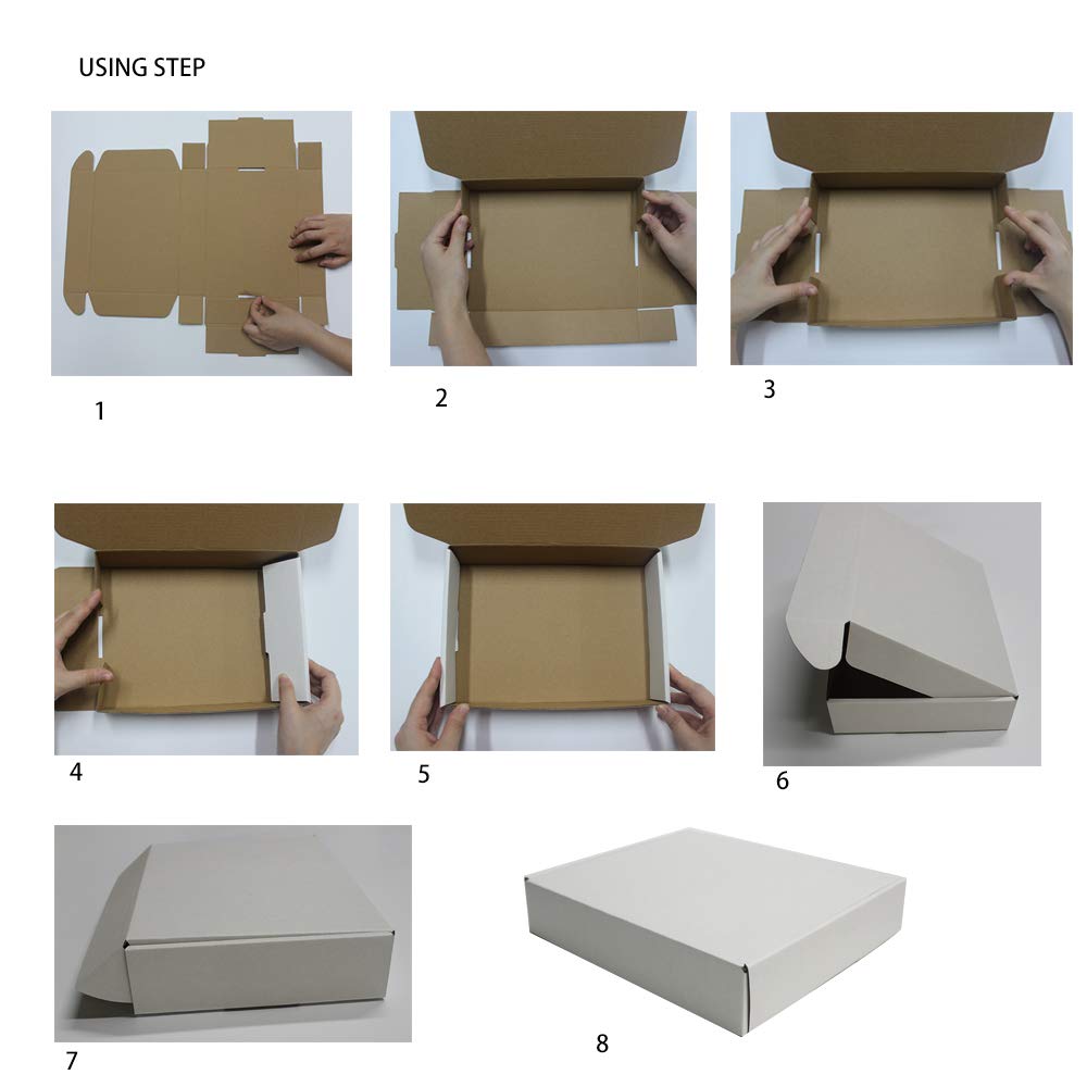 zmybcpack 35 Pack 9x6.5x1.75 inch Corrugated Box Mailers- White Cardboard Shipping Box Corrugated Box Mailer Shipping Box For Mailer, Moving and Craft
