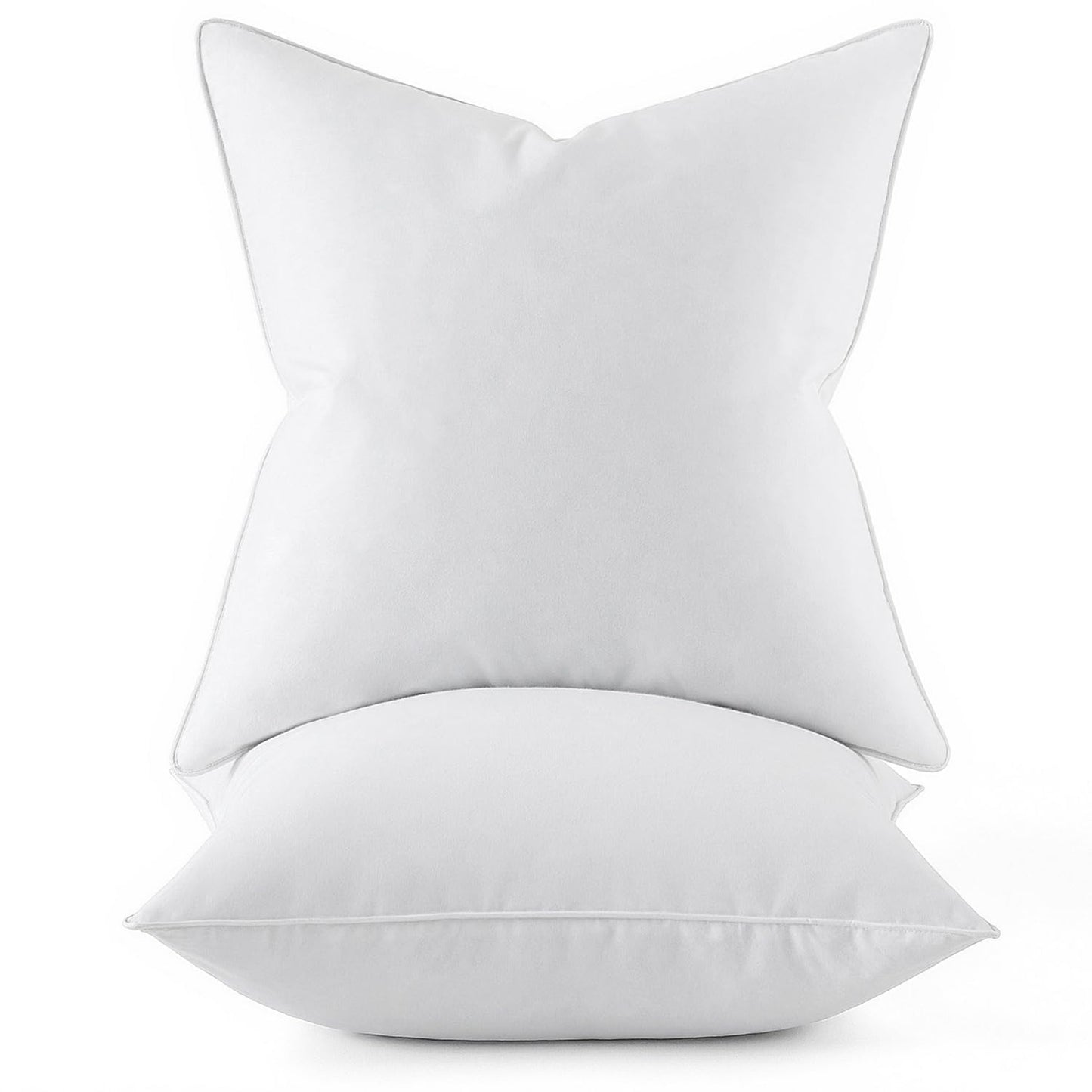 MIULEE 26x26 Euro Pillow Inserts, Pack of 2 Down Feather Premium Throw Pillows with Cotton Fabric for Bed Couch Living Room Sofa