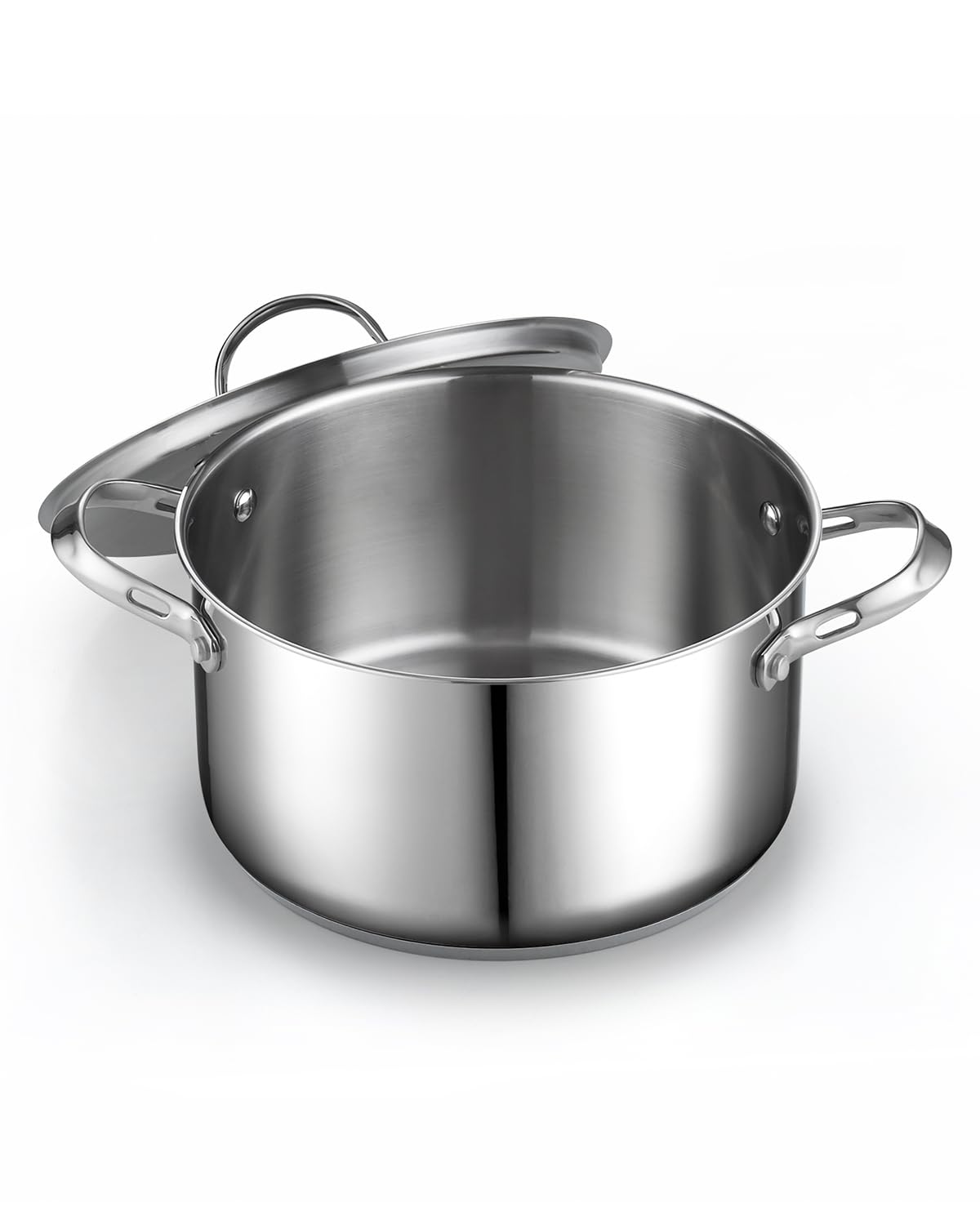 Cooks Standard Classic Stainless Steel Stock Pot with Lid, Large Cooking Pot for Pasta, Soup, Spaghetti, Oven Safe, Dishwasher Safe, Induction Compatible Cookware, 6-Quart