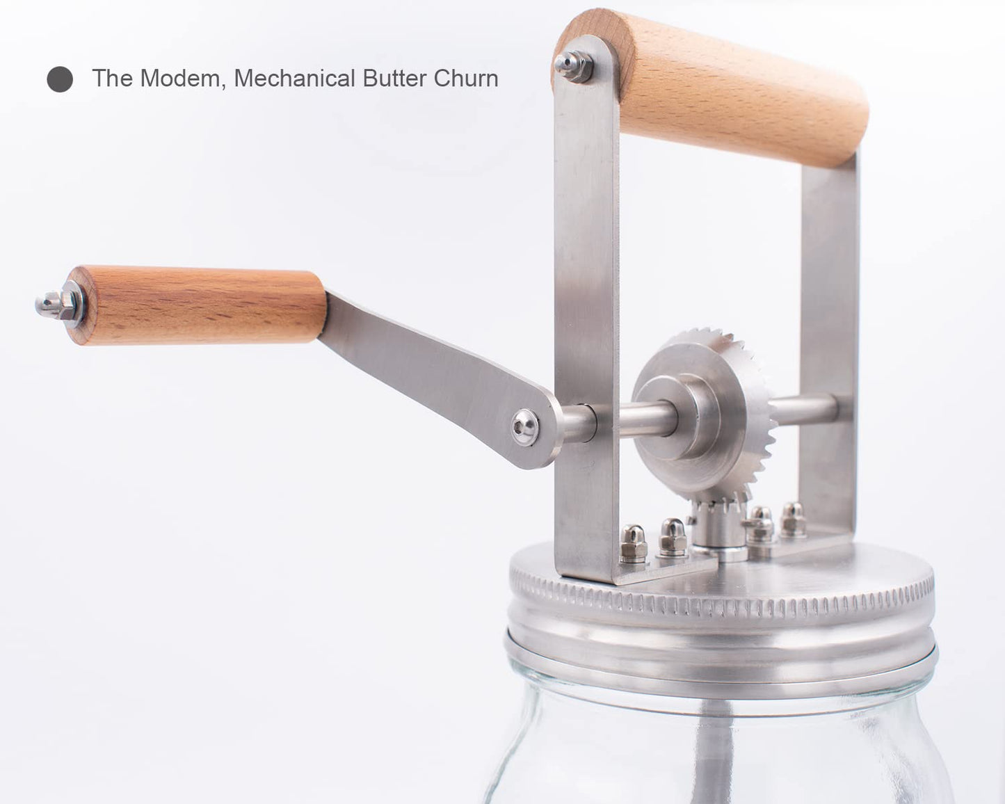 Aeaker Premium Butter Churner – Makes Fresh Homemade Butter in 10 Minutes | 32oz Glass Jar with Stainless Steel Paddle | Hand Crank Butter Maker | Easy to Use & Clean | Perfect for Family Kitchen Fun