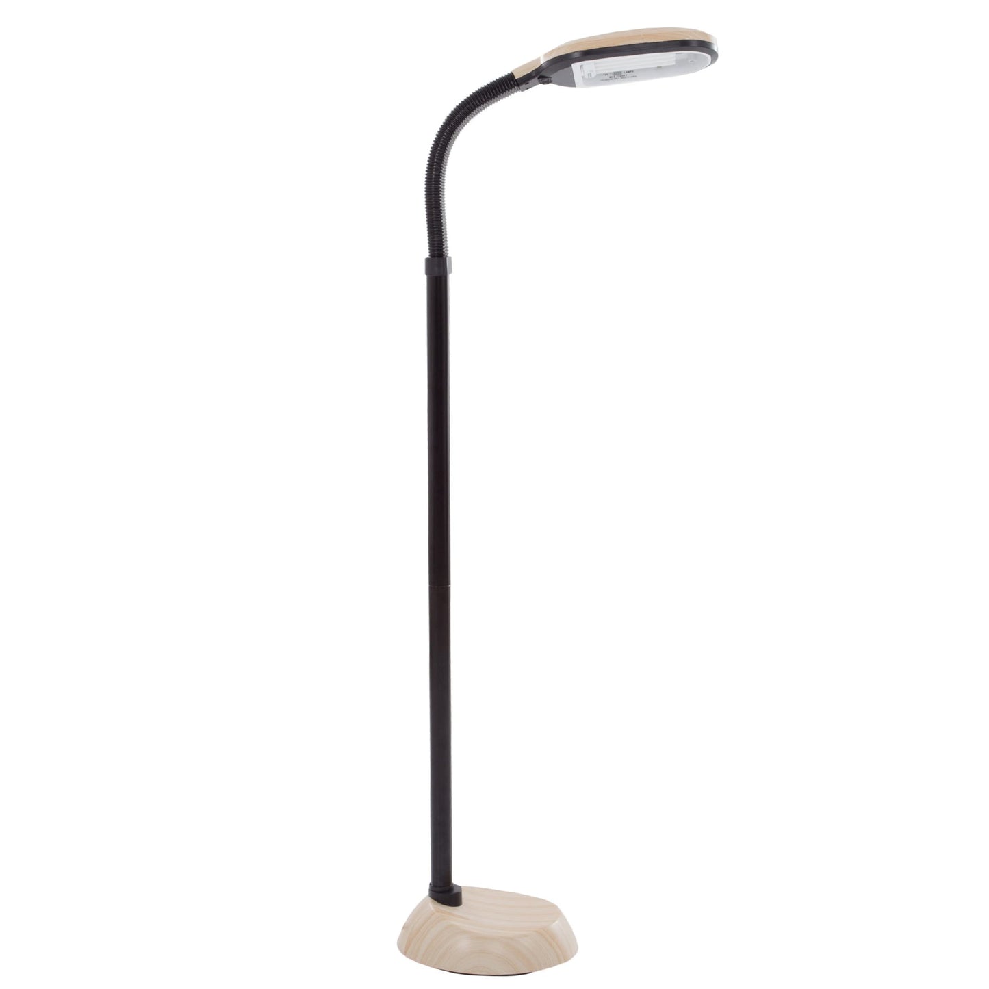 Bedford Home Floor Lamp - Full Spectrum Natural Sunlight Lamp with Bendable Neck - Reading, Craft, and Esthetician Light (Light Woodgrain)