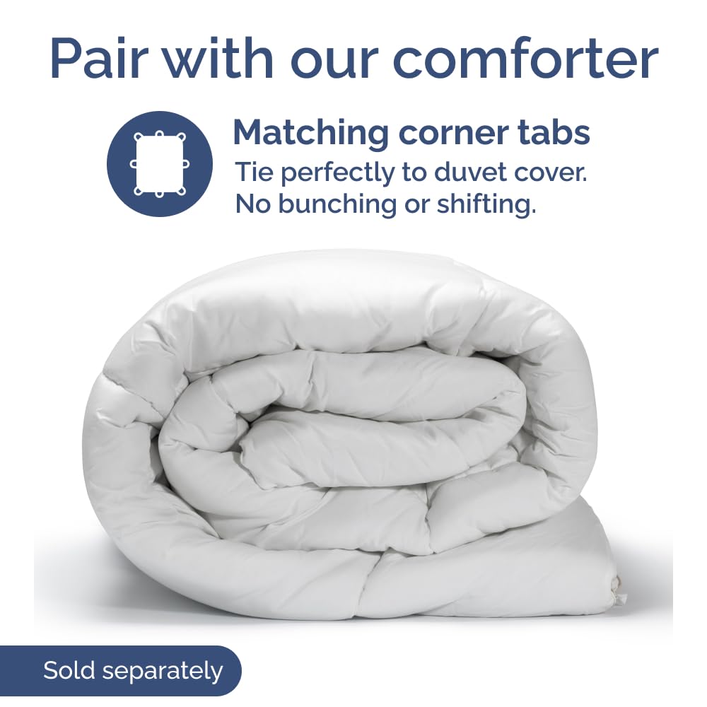 Duvet Cover King Size Set - Extra Soft King Duvet Cover 104" x 90" with 2 Pillow Shams - Hotel Luxury, Easy Care and Fade Free w/ Zipper Closures & Ties - All Season, Comfy, Cozy & Breathable (White)