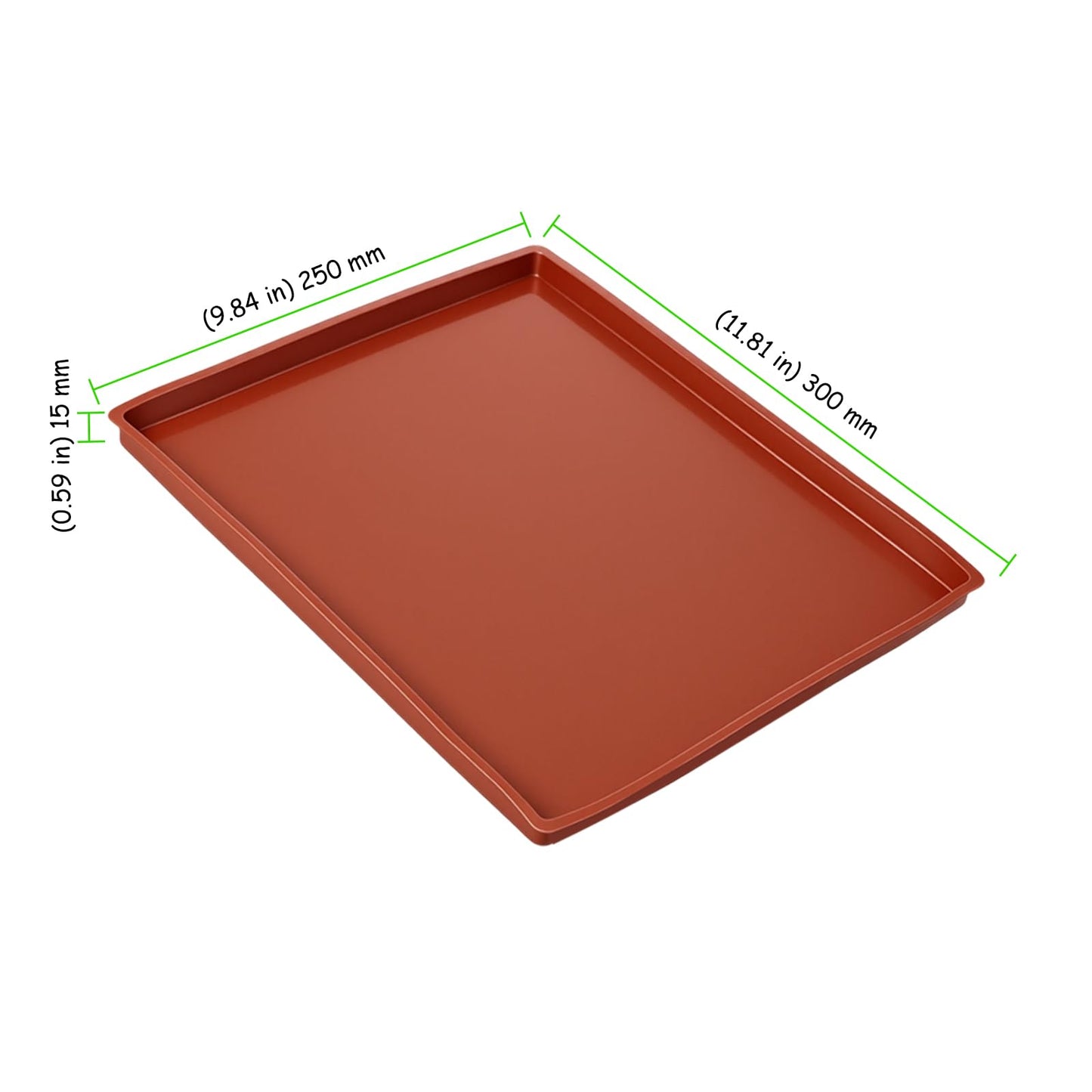 TAICHEUT 10 PCS Silicone Dehydrator Trays, 12 x 10 Inches Dehydrator Fruit Roll Sheets with Edge, Non-Stick Silicone Tray Liner for Fruit, Jerky, Meat and Yogurt, Brown