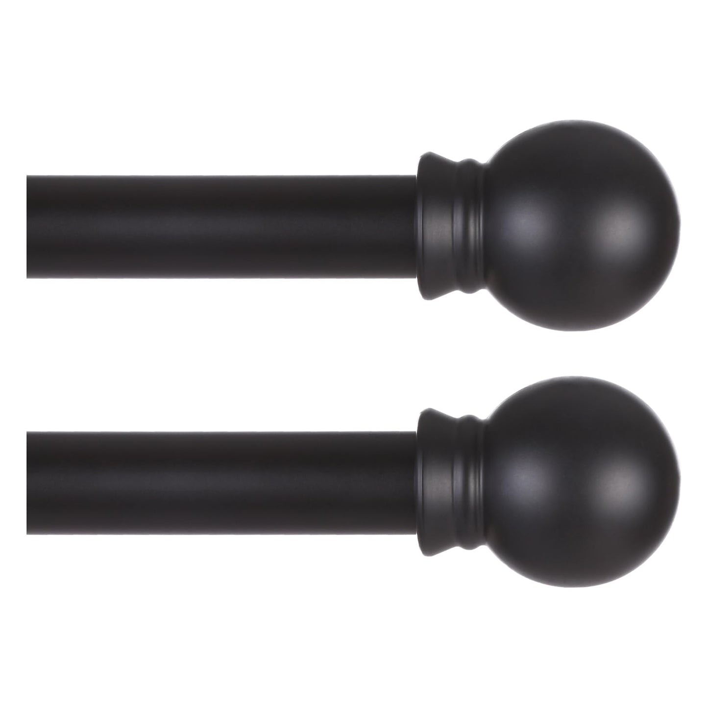 Thestoa 2 pack Black Curtain Rods for Windows 48 to 92 inch, Adjusts Length by Splicing, 5/8" Diameter Matte Black Small Curtain Rods for Bedroom, Living Room, Kitchen, Outdoor, Farmhouse