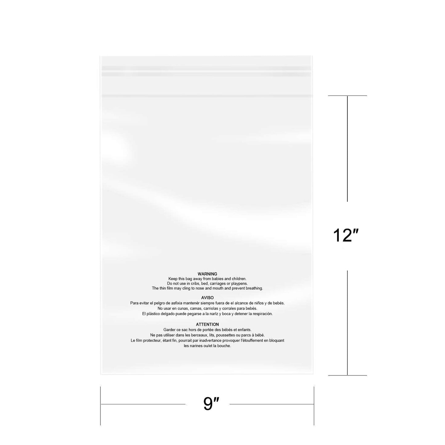 iMailer - 1000 Pcs - 9" x 12", Suffocation Warning Self Seal Clear Plastic Poly Bags 1.6 Mil for A4, Letter Sized Documents, Marketing Materials, Clothes-Permanent Glue