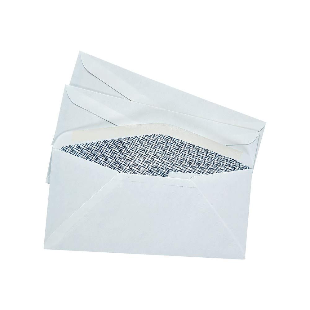 Staples #9 Double‑Window Security‑Tinted Invoice Envelopes, White, Gummed Closure, 500/Box