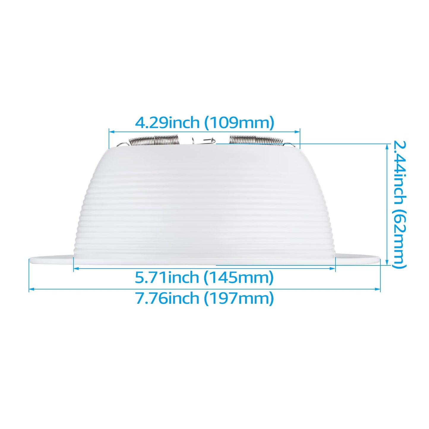 TORCHSTAR 12-Pack 6 Inch Classic White Recessed Light Trim, Step Baffle with Detachable Ring, Full Metal, for 6 Inch Recessed Can, Fit Halo/Juno Remodel Housing, White