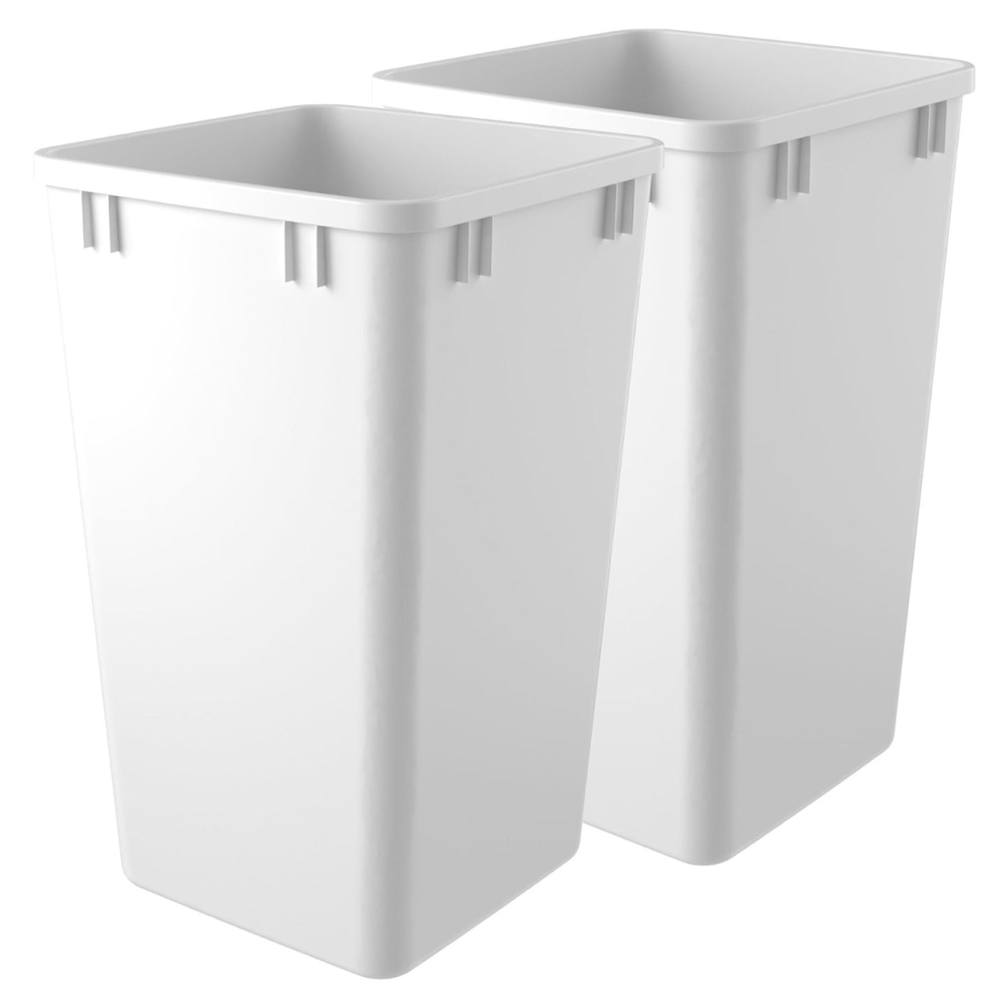 Rev-A-Shelf 27 qt Polymer Replacement Waste Container for Rev-A-Shelf Pullouts, Kitchen Cabinet Trash Can Recycle Bin, RV-1024-11-2, White (2-Pack)
