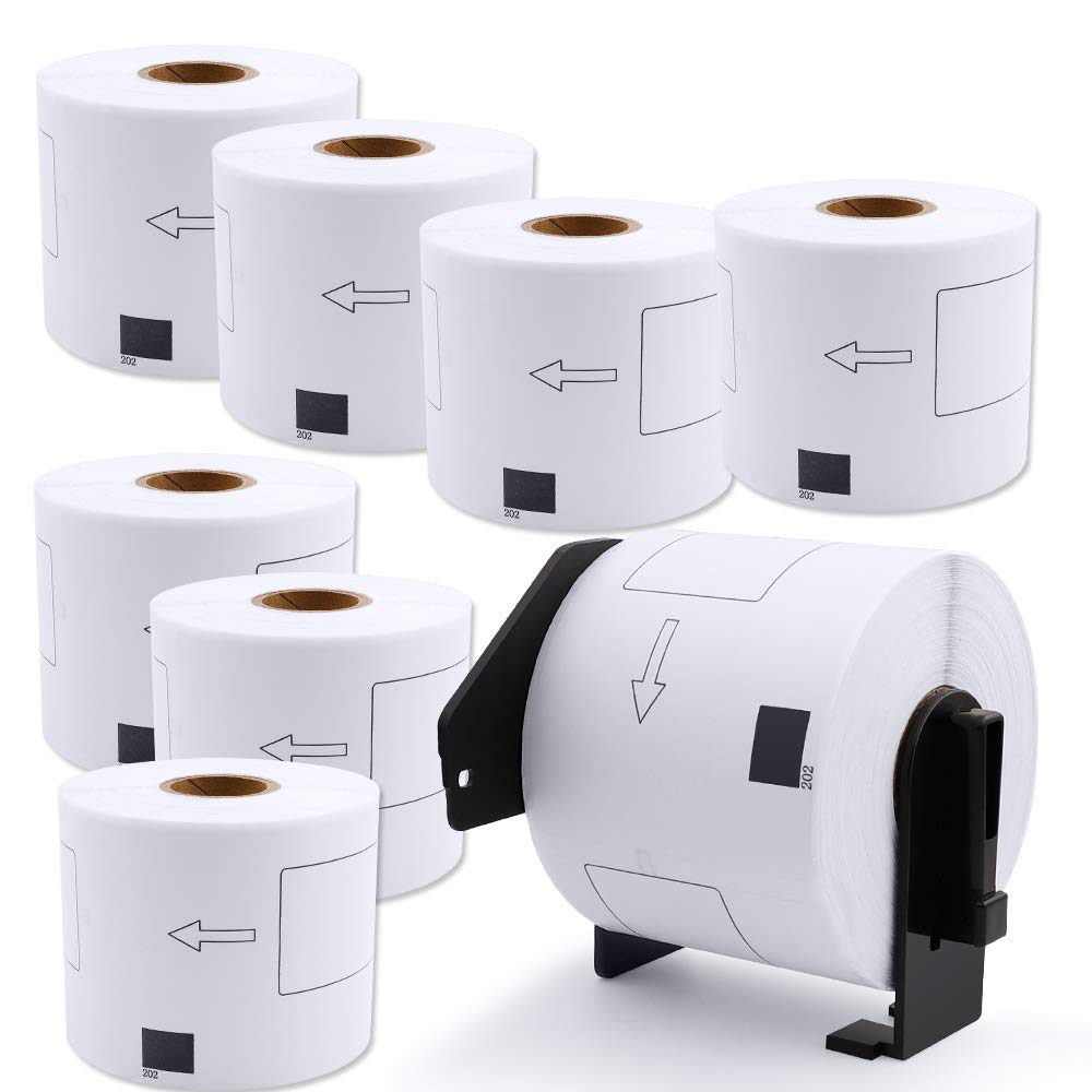 DK-1202 Labels Compatible Brother Die-Cut Shipping Label 62mm x 100mm(2-3/7 x 4 Inches) with One Refillable Cartridge for Brother QL 700 720NW 570 500 Printer and More (300 Labels Per Roll, 8 Rolls)