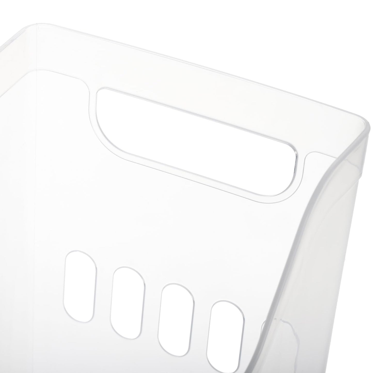 Peohud 3 Pack Freezer Organizer Bins with Wheels, Clear Plastic Pantry Storage Organizer with Handle, Tall Narrow Kitchen Organization Rolling Bins for Fridge, Cabinet, Bathroom, Under Sink, Office