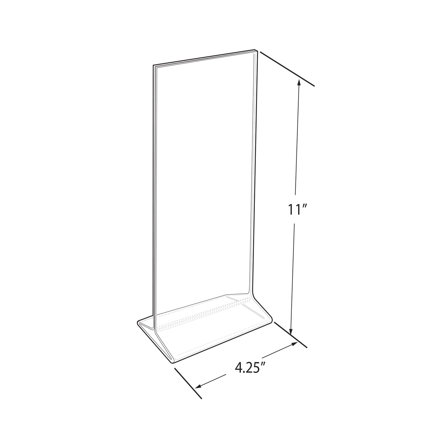 Azar Displays 142745 4.25" W x 11" H Vertical Top-Load Sign Holder
