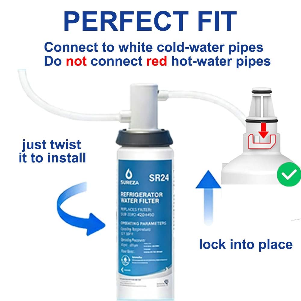 4204490 Replacement for Sub Zero Water Filter, Subzero 4204490, Sub-Zero 4290510, 9030868, F-1000, F1000 Insinkerator Filter, F-2000, F-3000, AquaPure AP Easy C-Complete, 3Pack