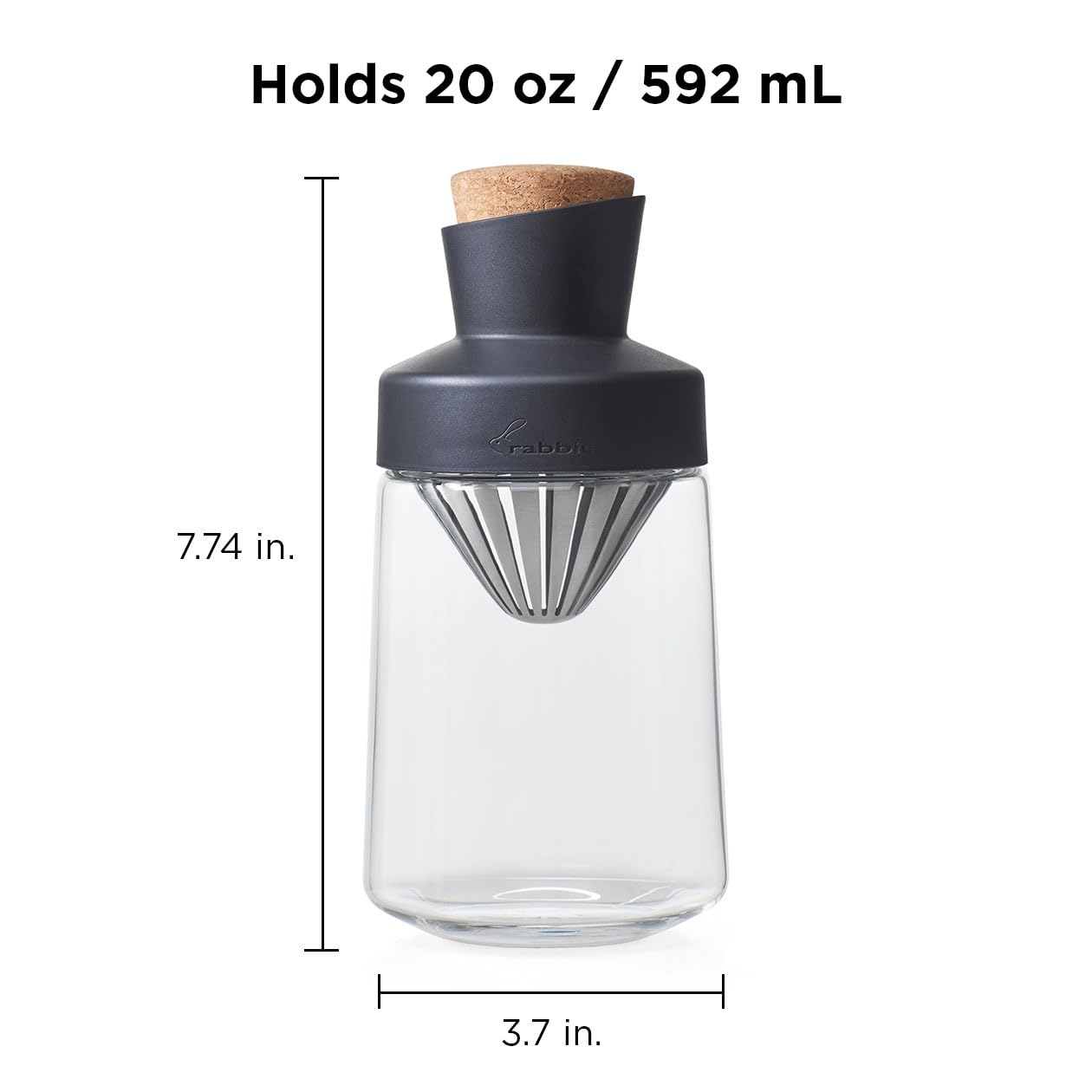 Rabbit Liquor Infusing Decanter | 20 oz Alcohol and Spirits Infuser Kit with Integrated Filter Basket | Perfect for Custom Cocktails and Gifts