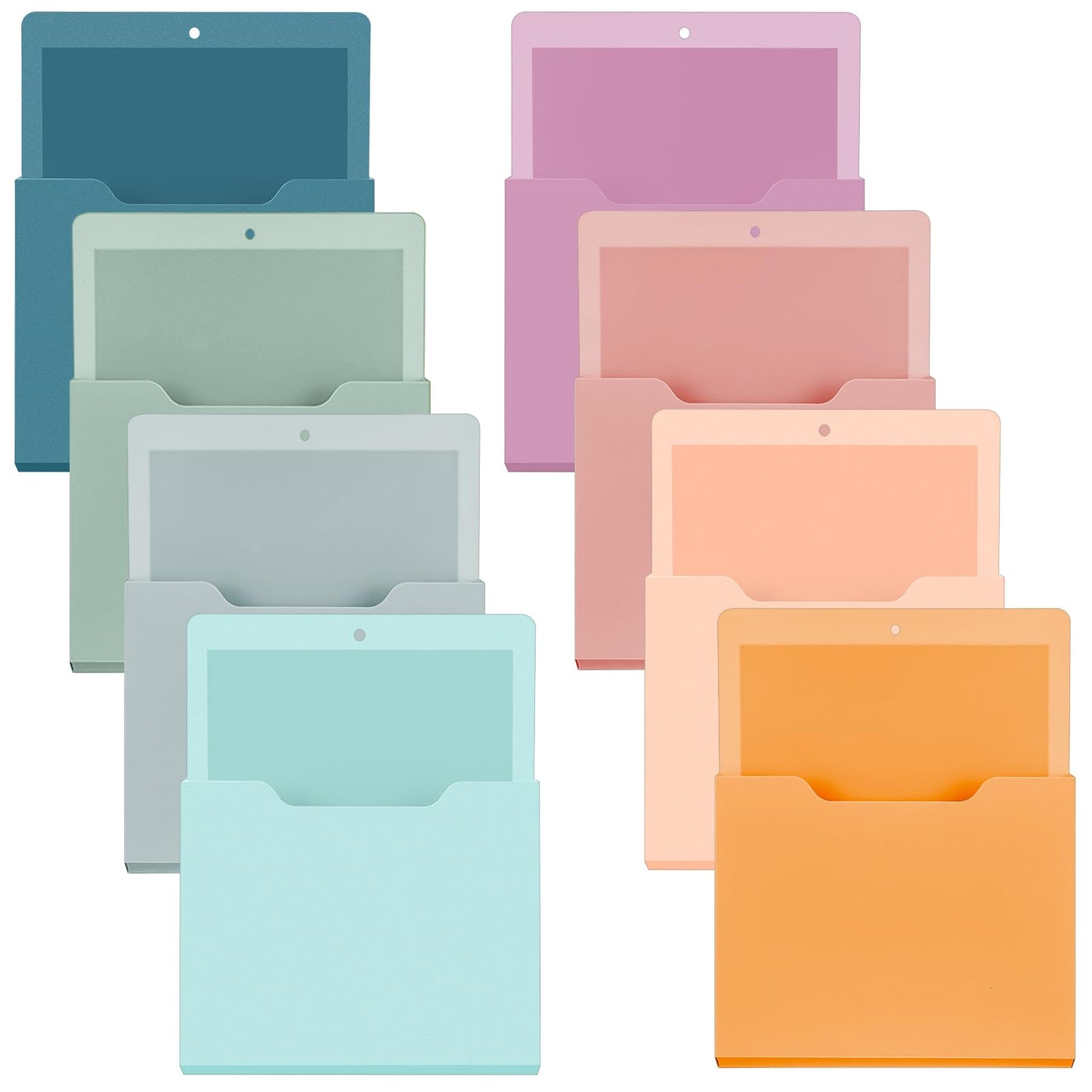 Gilprop 8 Pack Magnetic File Holder Magnetic Wall File Folders Organizer Classroom Storage Refrigerator Magazine Holder for Whiteboard Mail Letters Paper Teacher Office(10x13in,Classic,Morandi)
