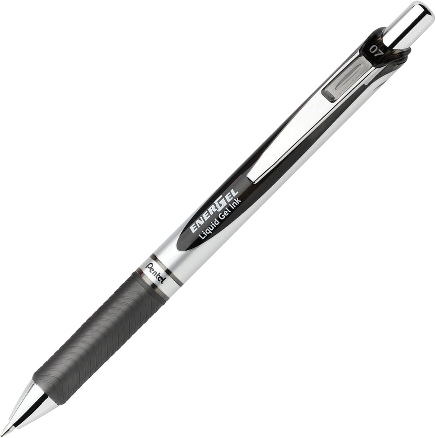Pentel Energel Liquid Gel Ink Pens 0.7 mm Medium Point, RTX Retractable Metal Tip, Pack of 24