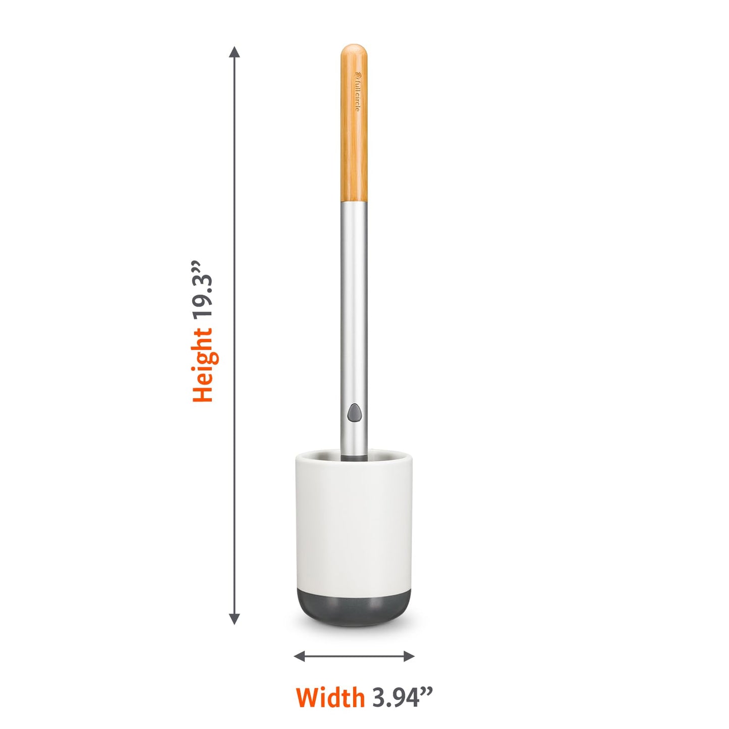 Full Circle Scrub Queen, Bathroom Toilet Brush with Ceramic Holder and Instant-Dry Coating for Mold & Mildew Prevention, More Hygenic Toilet Cleaning Scrubber, Replaceable Head, White