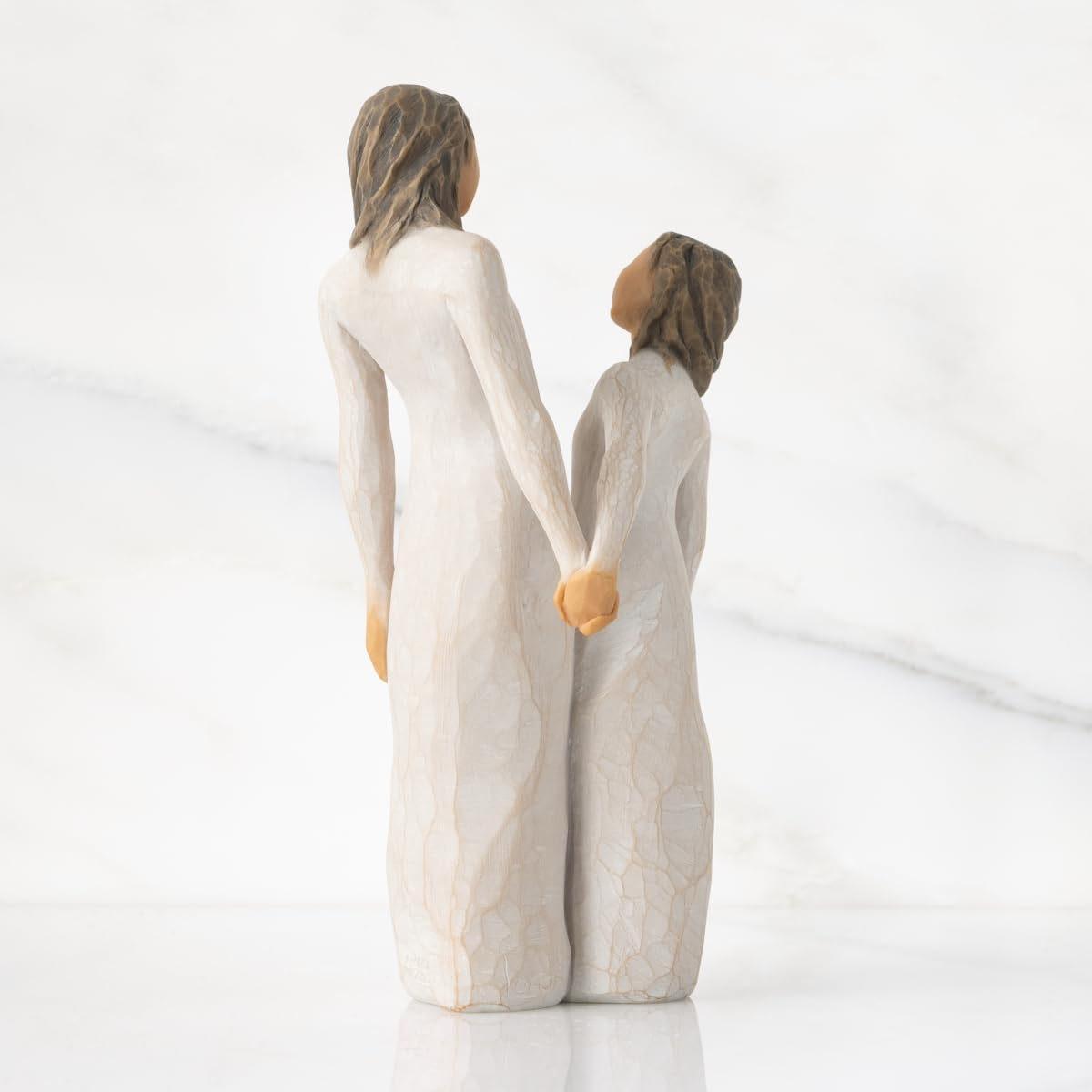 Willow Tree Time Together, “I Love Our time Together”, Figure of Mother and Daughter with clasped Hands, Sculpted Hand-Painted Figure