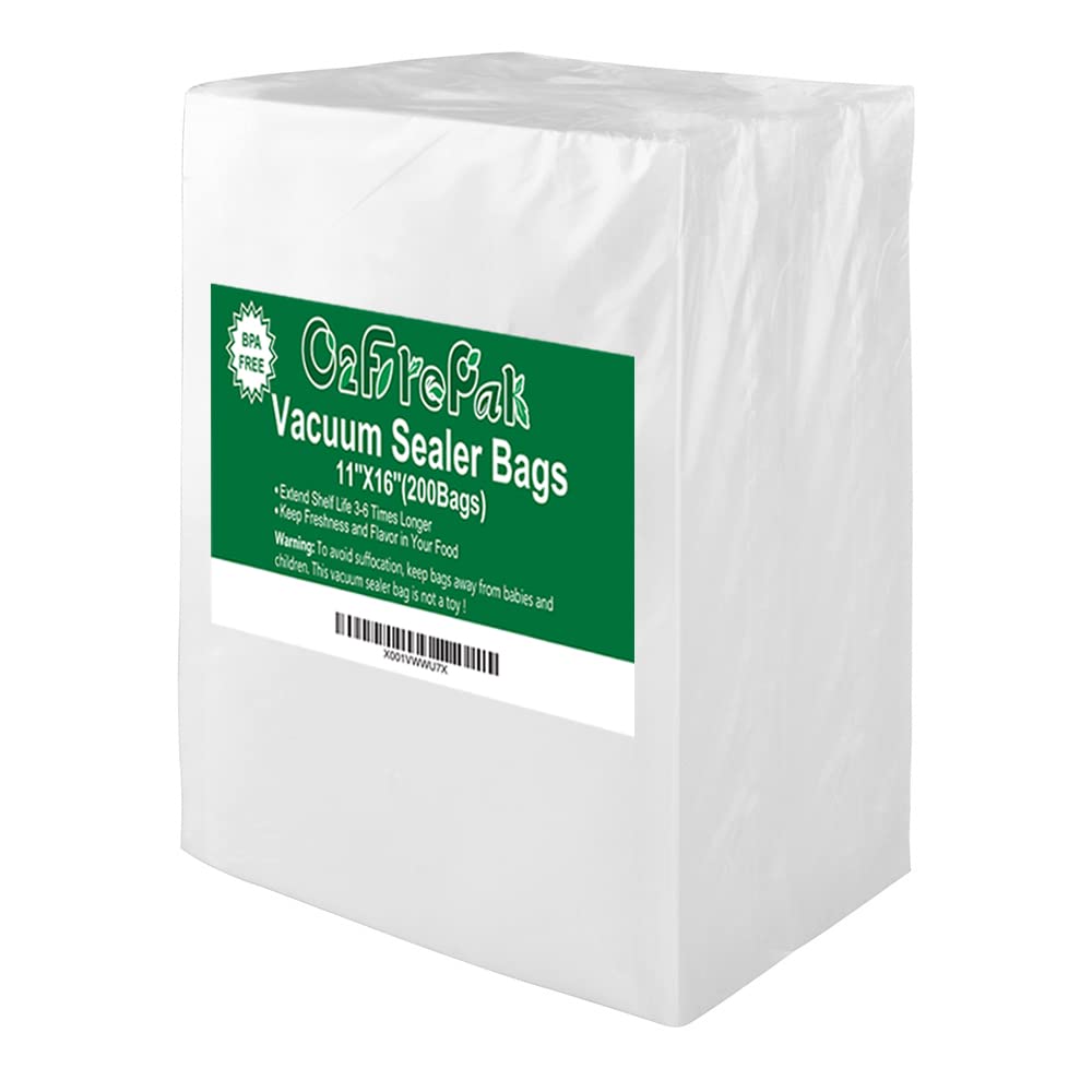 O2frepak 200 Gallon Size11" x 16" Vacuum Sealer Bags with BPA Free and Heavy Duty, Vacuum Seal Food Sealer Bags,Great for Food Storage Vaccume Sealer PreCut Bag