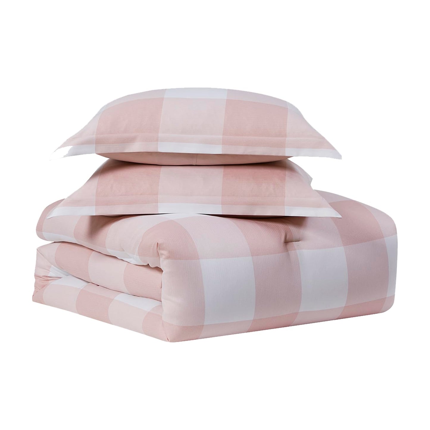 Twin Comforter Set with Sheets - 5-Piece Bedding Collection - 1 Comforter, 1 Fitted Sheet, 1 Flat, 2 Pillowcases - Deep Pocket - Soft & Premium Quality - Ideal for All Seasons, Checkered Box Blush
