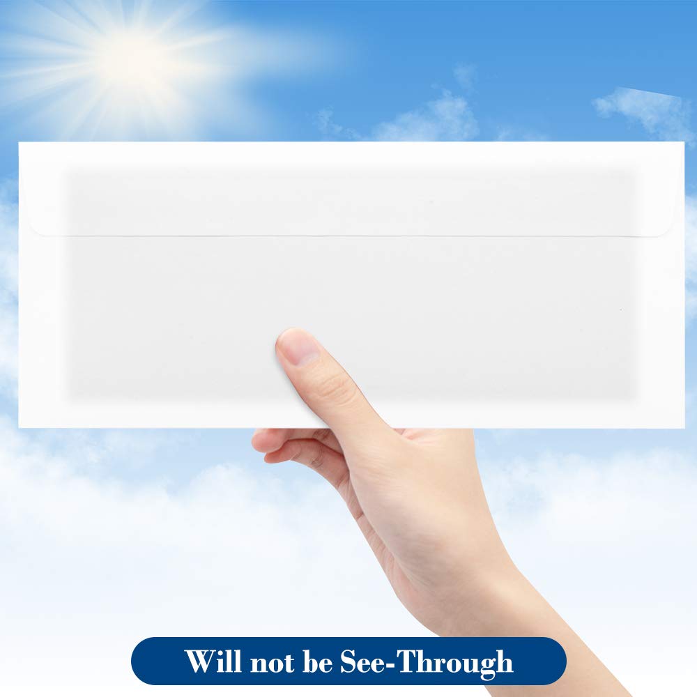 ValBox 500 Count #10 Security Self-Seal Envelopes Windowless Design Security Tint Pattern for Secure Mailing 4-1/8x9-1/2",White Business Envelopes