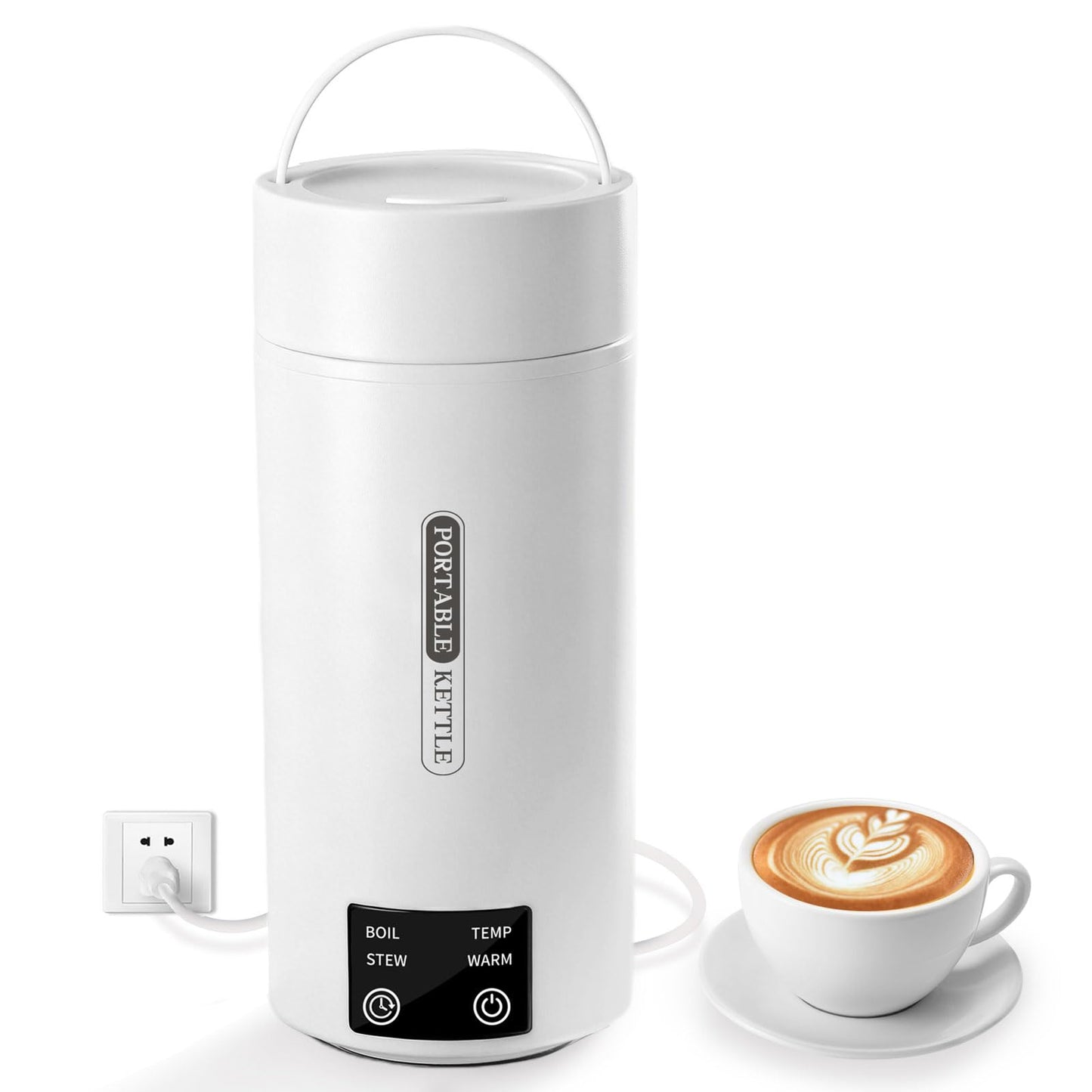 YOIDOO Travel Electric Kettle 800mL Portable Kettle with Automatic Shut Off & 9 Temperature Control for Hot Water/Tea/Coffee/Milk, 304 Stainless Steel Water Boiler