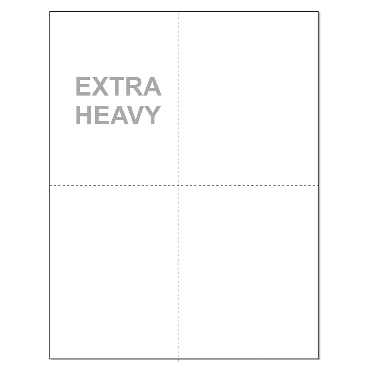NextDayLabels - 8-1/2 x 11 Laser and Inkjet Printer Postcards 4 up Per Page, (4-1/4" x 5-1/2" Each Card After Perf) 100 Sheets / 400 Cards - WHITE EXTRA HEAVY