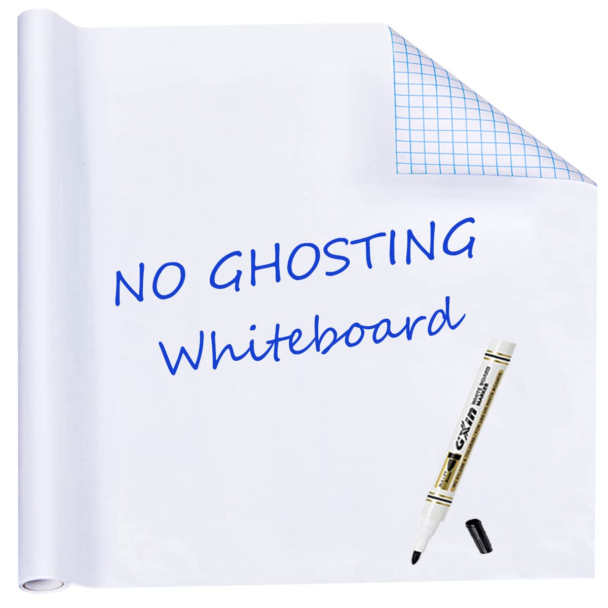 HAMIGAR Whiteboard Sticker for Wall, 48" x 79" Dry Erase Board, Large Peel and Stick Wallpaper, Contact Paper Adhesive with 1 Marker