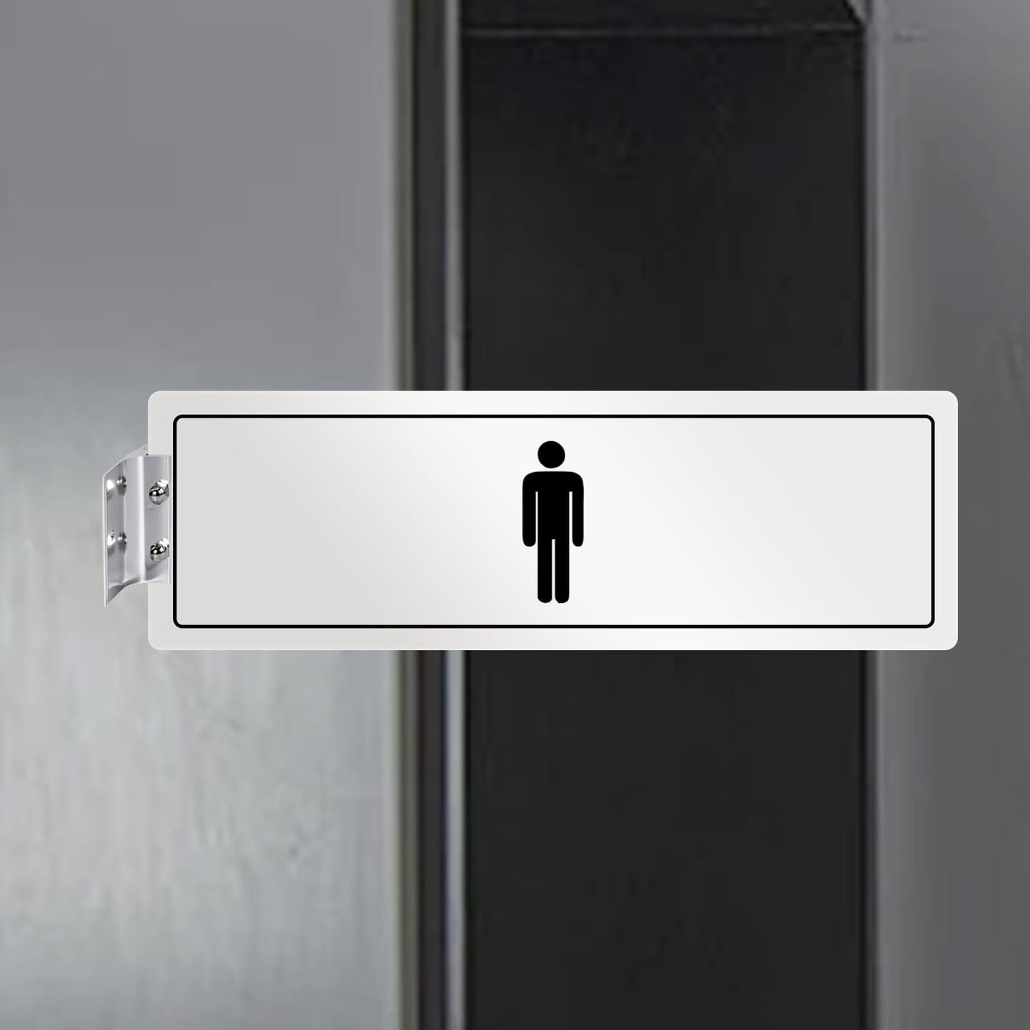Aluminum Corridor Sign Holder, 10 Pack Direct Sign Mount Bracket, Design for Restroom, Conference Room Classic Silver Signs - 3" Length, 1/8" Substrate - Easy to Install