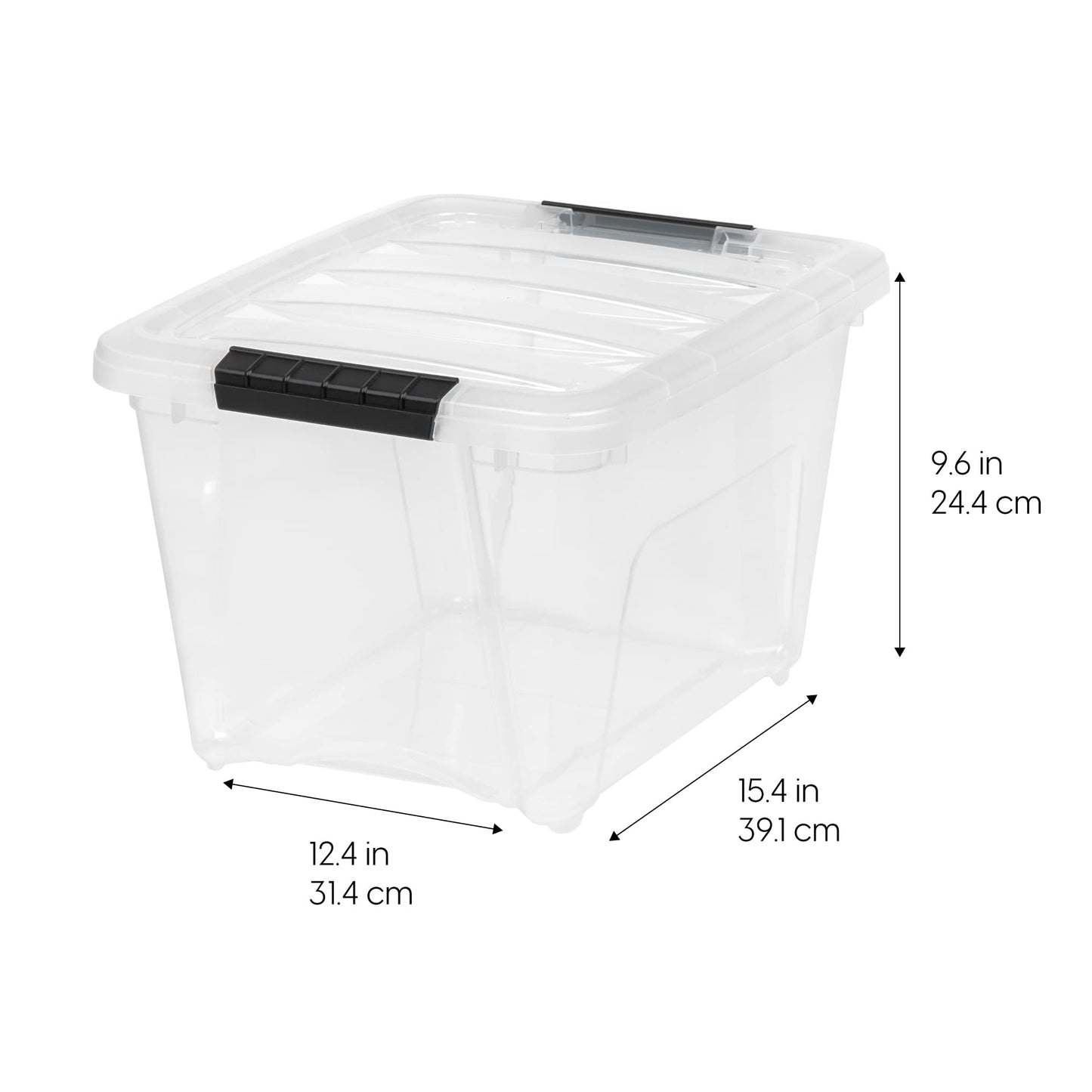 IRIS USA 19 QT Plastic Storage Box with Lid and Latches - 6 Pack - BPA-Free, See-Through Organizing Solution, Durable Nestable Stackable Containers, Secure Pull Handle - Clear