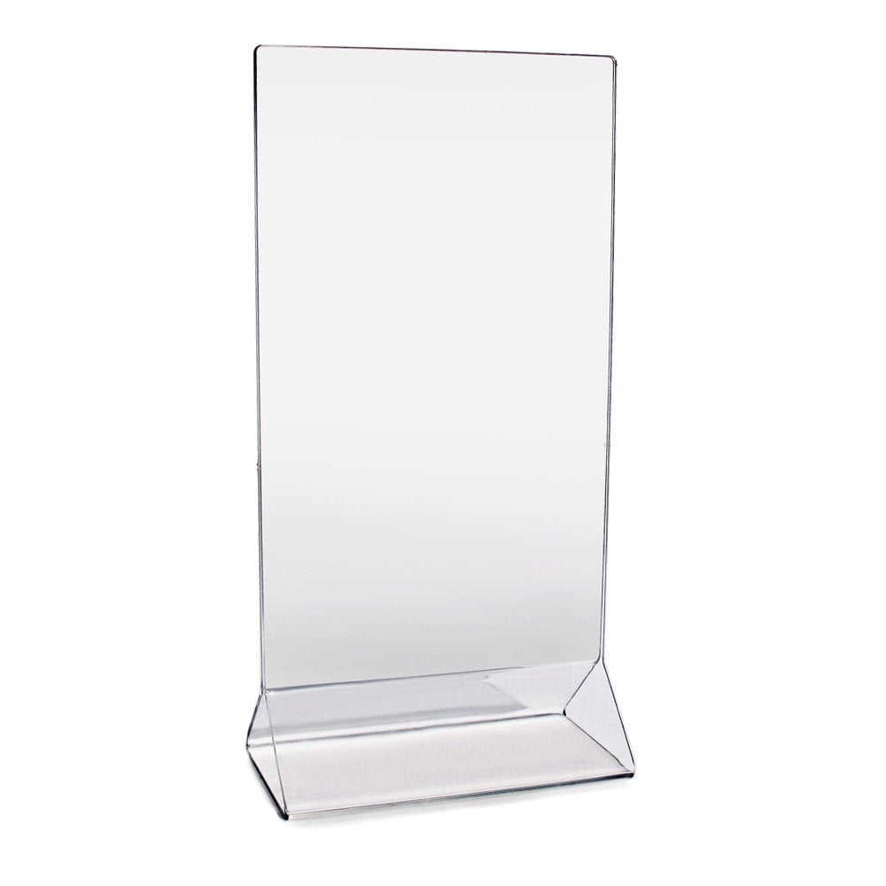 New Star Foodservice 22971 Acrylic Table Menu Card Holder, 4 by 8-Inch, Clear, Set of 12