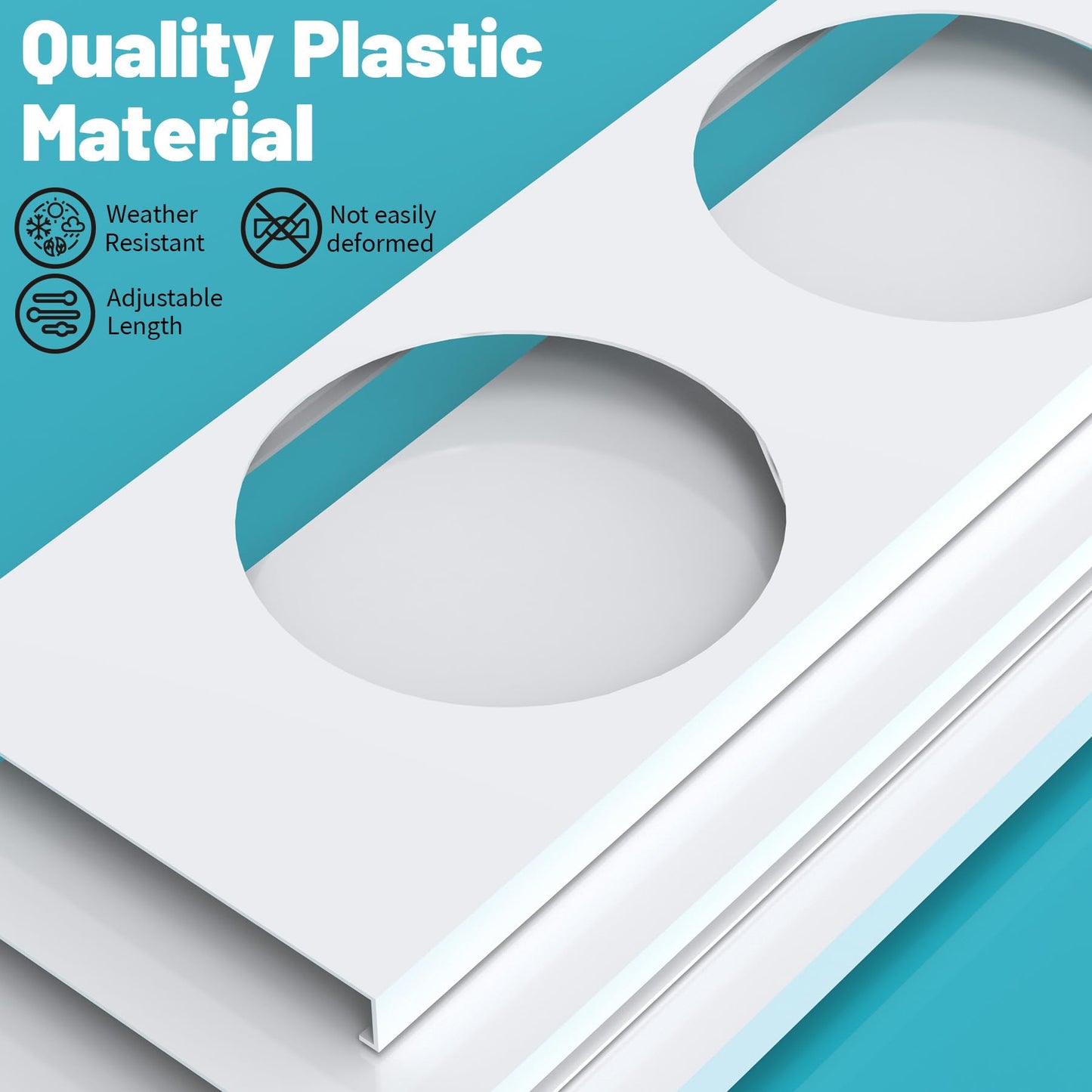 Chiligent Dual Hose Portable Air Conditioner Window Kit, 5.9" Diameter Portable AC Window Vent Kit with Foam Seal Strip, Adjustable Window Seal Plates for Vertical & Horizontal Windows, White