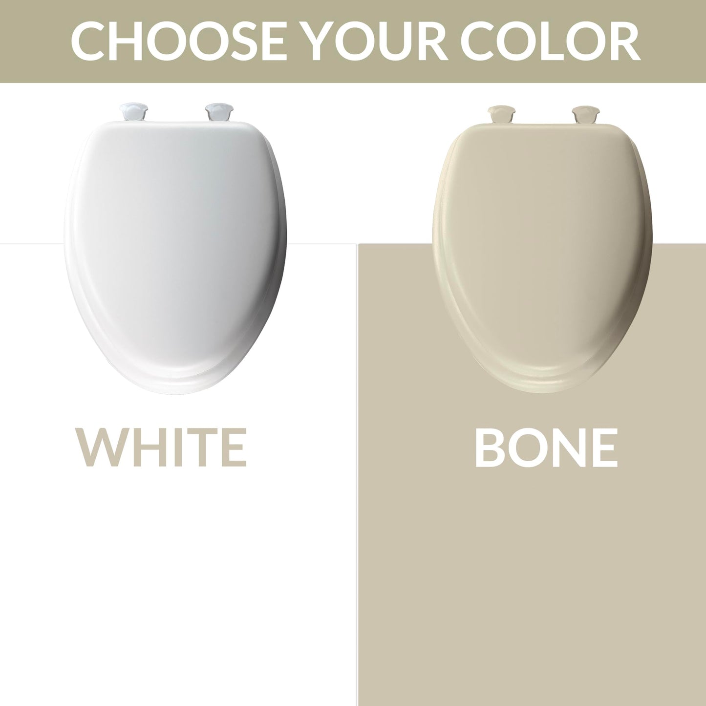 Mayfair Padded Toilet Seat, Cushioned Soft Vinyl over Wood Core Seat, Secure Hinges, Easy Clean, Made in USA, Elongated, White