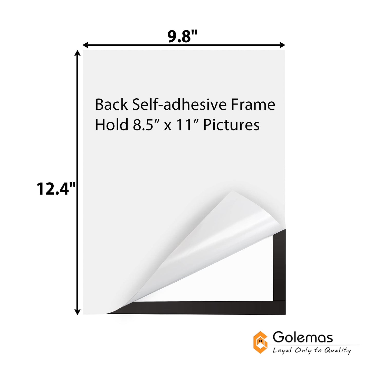Golemas Magnetic Sign Holder, 8.5 x 11 Wall Mount Self Adhesive Document Display Frames, Double Sided Display for Glass Window (Black, 10pack)