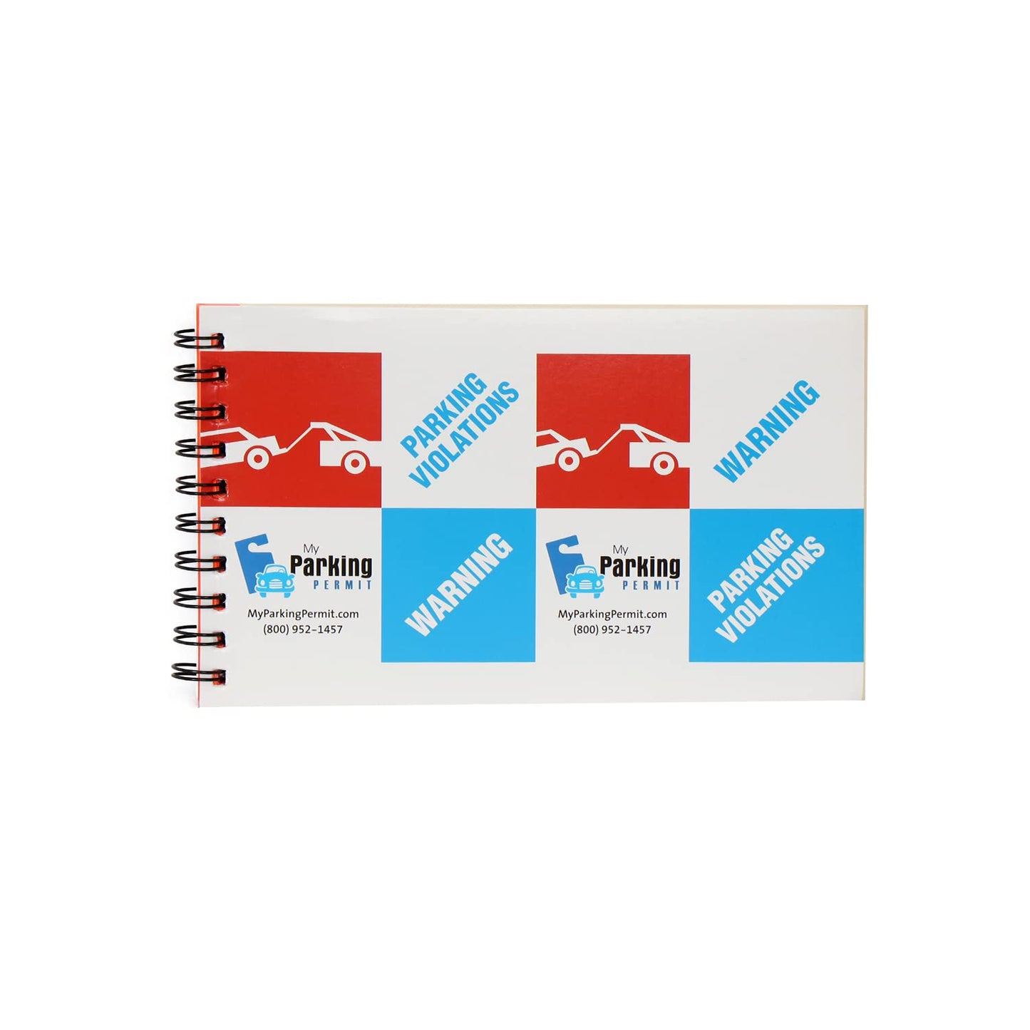 SmartSign Parking Violation Stickers, Book of 50 Stickers, 5" x 8", Vehicle Illegally Parked Subject to Impoundment Sticker, Hard to Remove Write-On Tickets, Fluorescent Orange