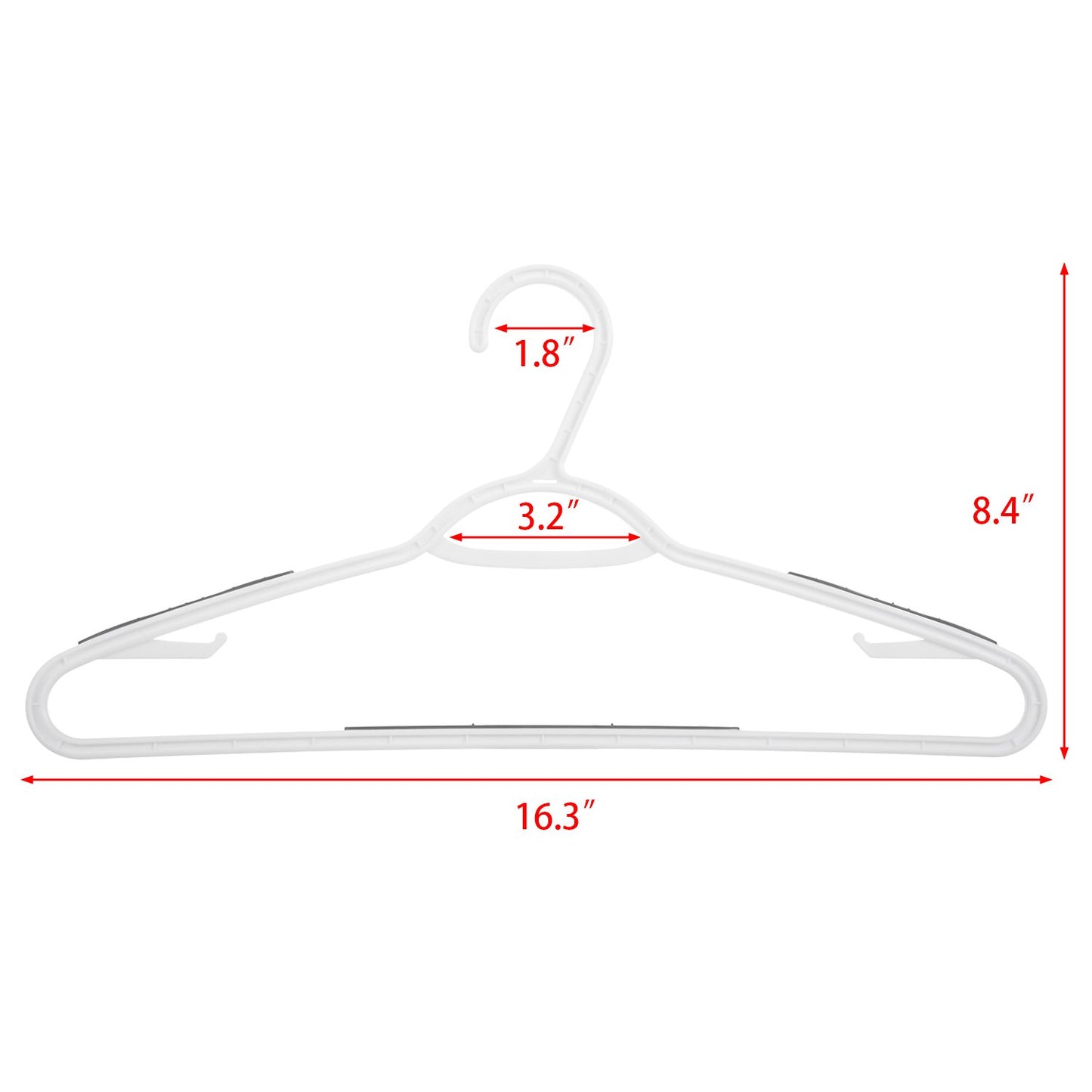 30 Pack Bendable Plastic Hangers Light-Weight Non-Slip Clothes/Suit Hangers(Grey)