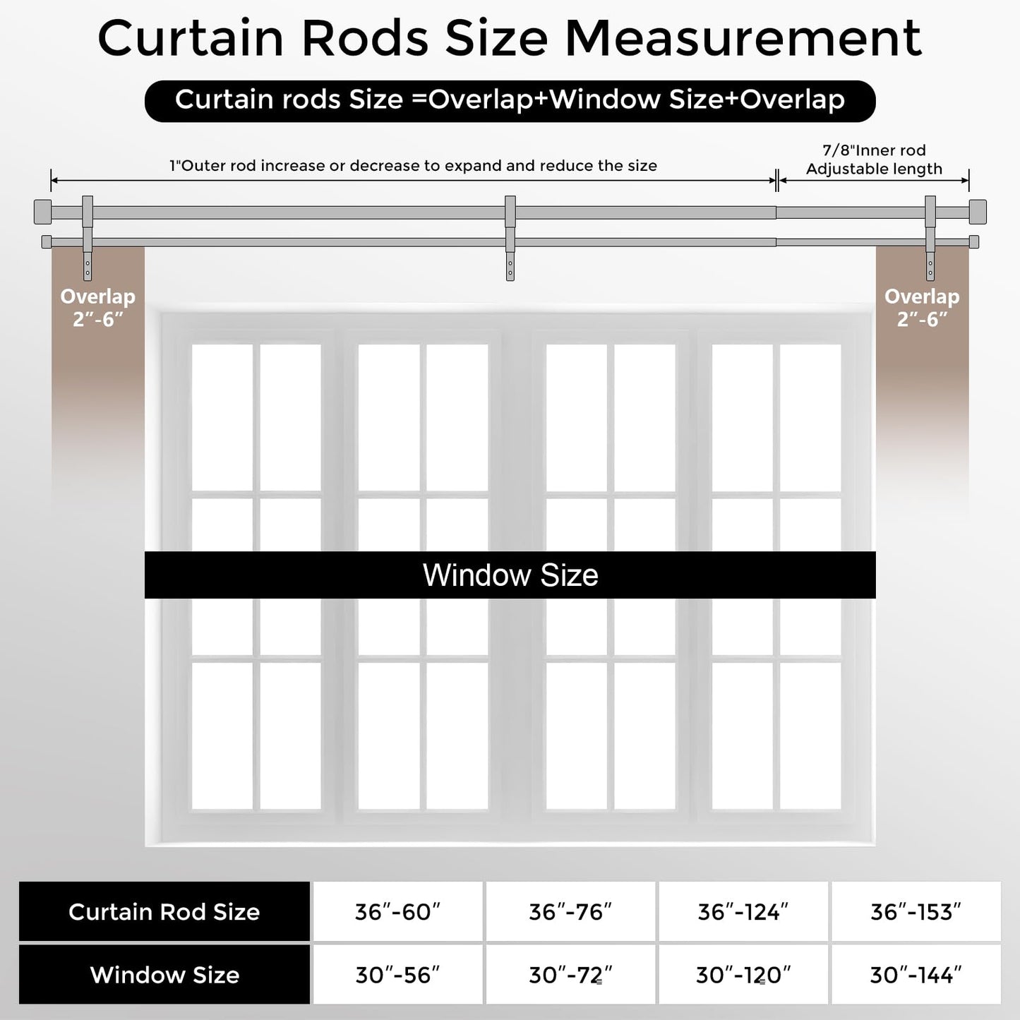 Wolistsa Warm Gold Double Curtain Rod, Brass Dual Curtain Rods for Windows 36 to 76 Inch, 1 Inch Adjustable Heavy Duty Spliced Double Rod, Pro-Plating Process, Aluminium Finials