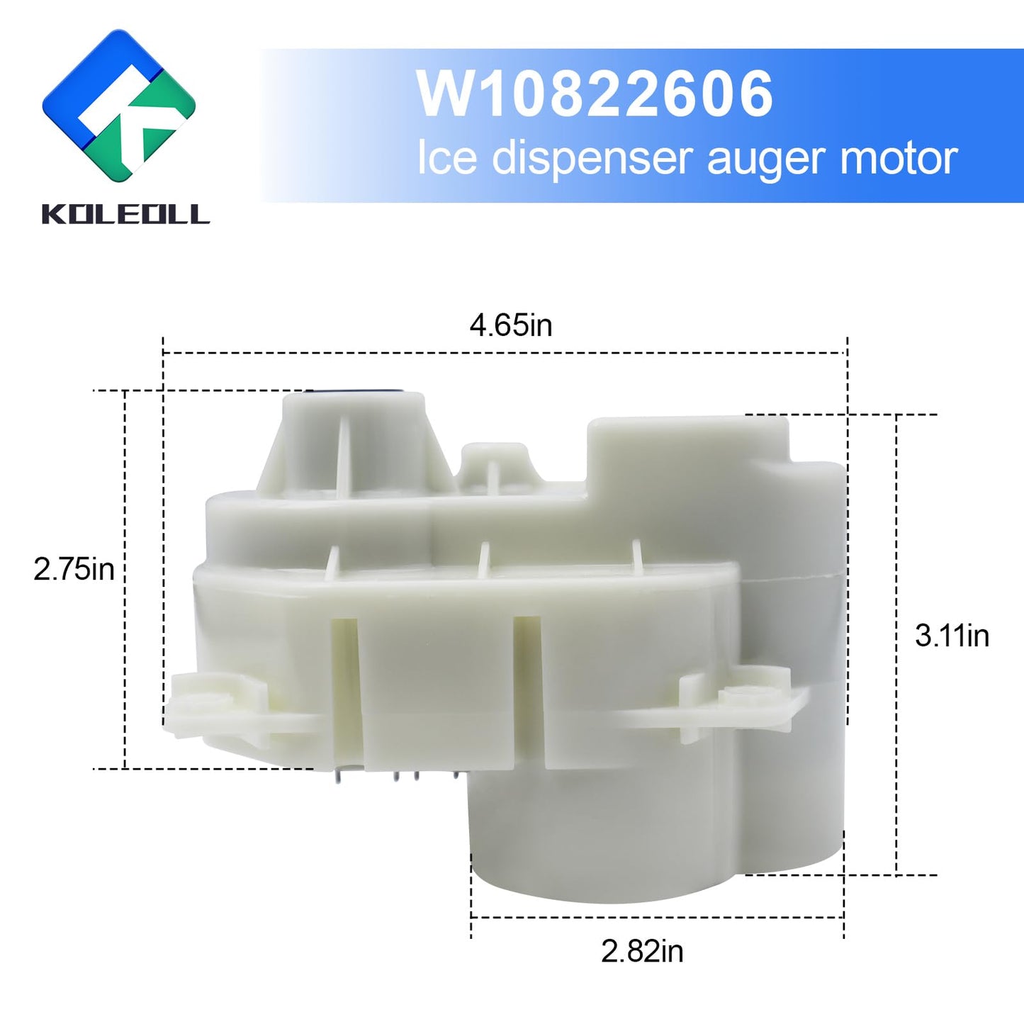 W10822606 Ice Dispenser Auger Motor Compatible with Whirlpool Refrigerator, 120 Volt 60HZ, Replace W10215646 W10271506 W11185741 W11298175 W11391787