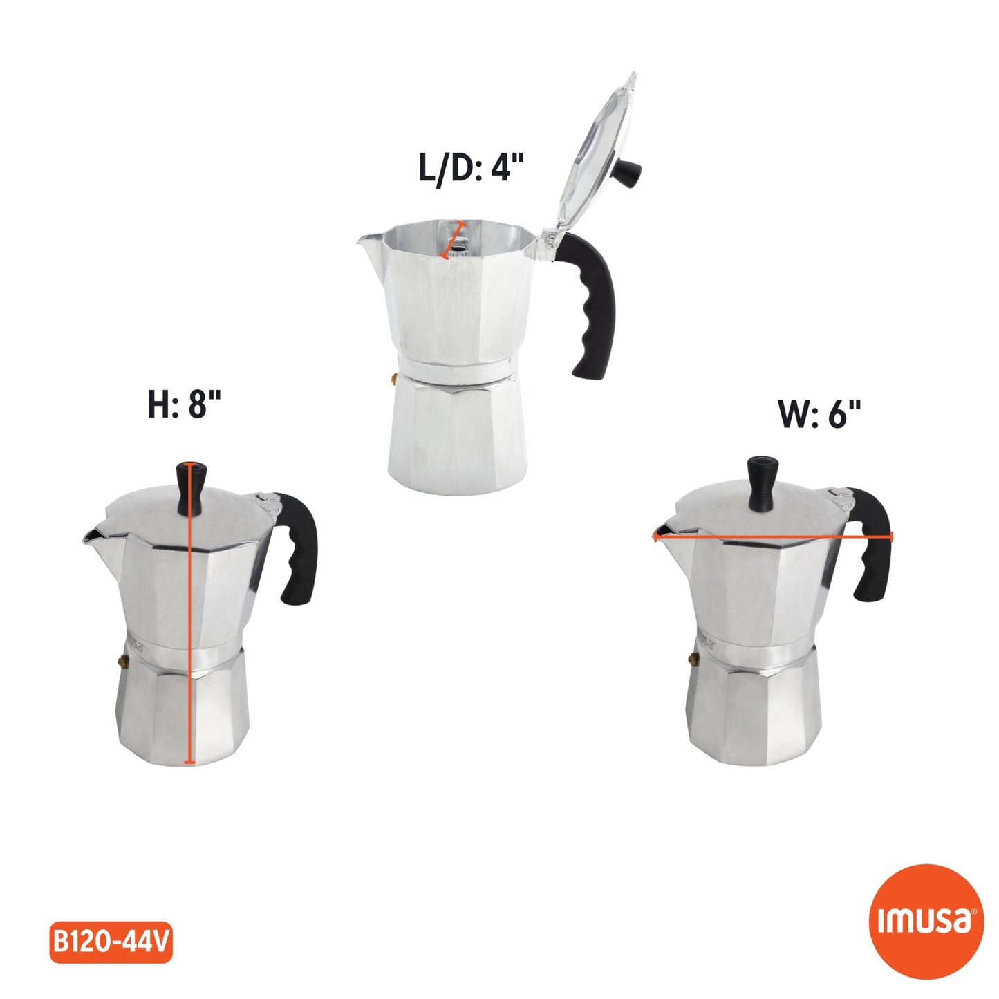 IMUSA 9 Cup Cast Aluminum Stovetop Coffeemaker, Moka Pot for Classic Cuban, Italian, and Espresso Style Coffee
