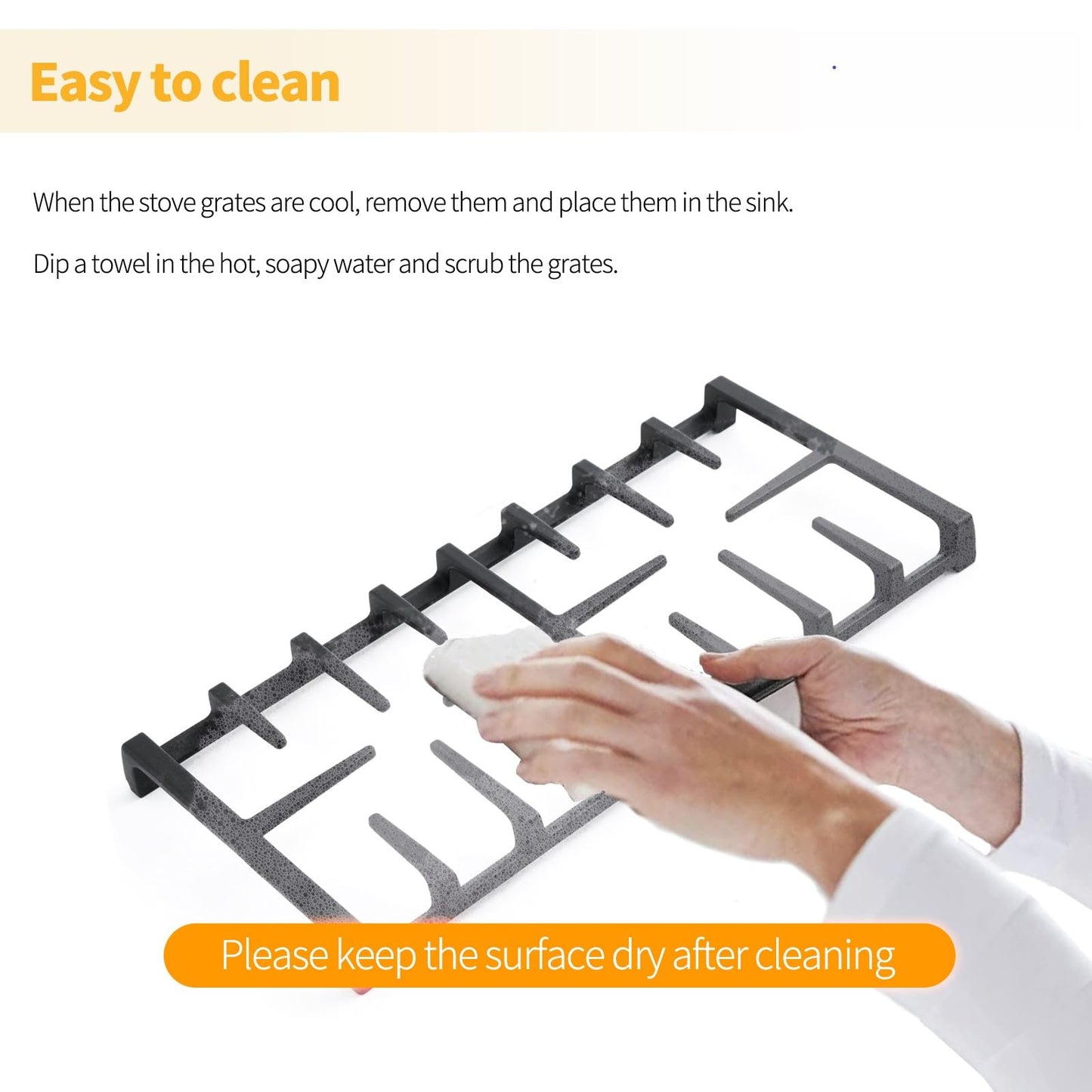 WB31X27150 Stove Center Grate Replacement for GE Stove Parts 19.3’’ x 9.1'' JXGRATE1 WB31X24737 Grate General Electric Gas Range Parts Surface Burner Grate GE Cast Iron Rack (Not JXGRATE2 JXGRILL2)